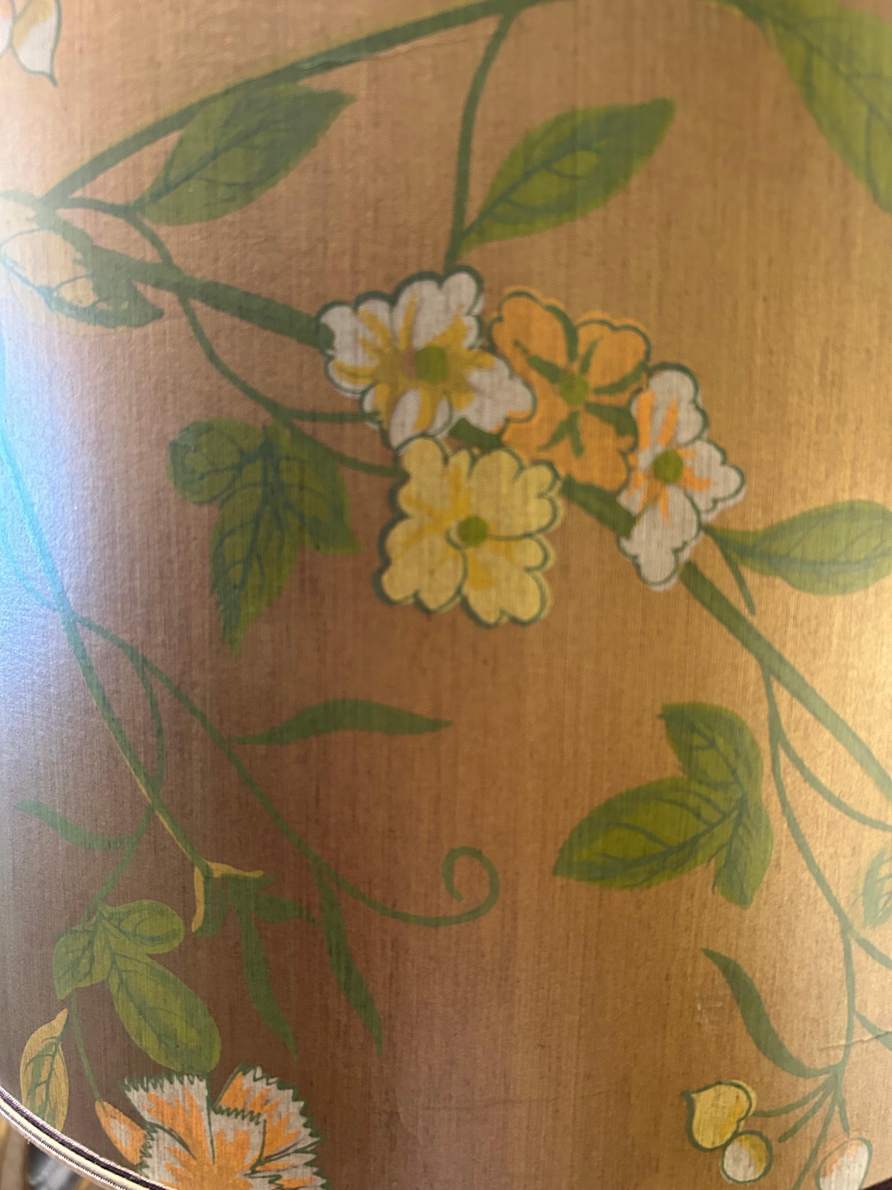 Americano Magnifica lampada da tavolo alta in ottone e bambù Stiffel vintage con paralume personalizzato in vendita