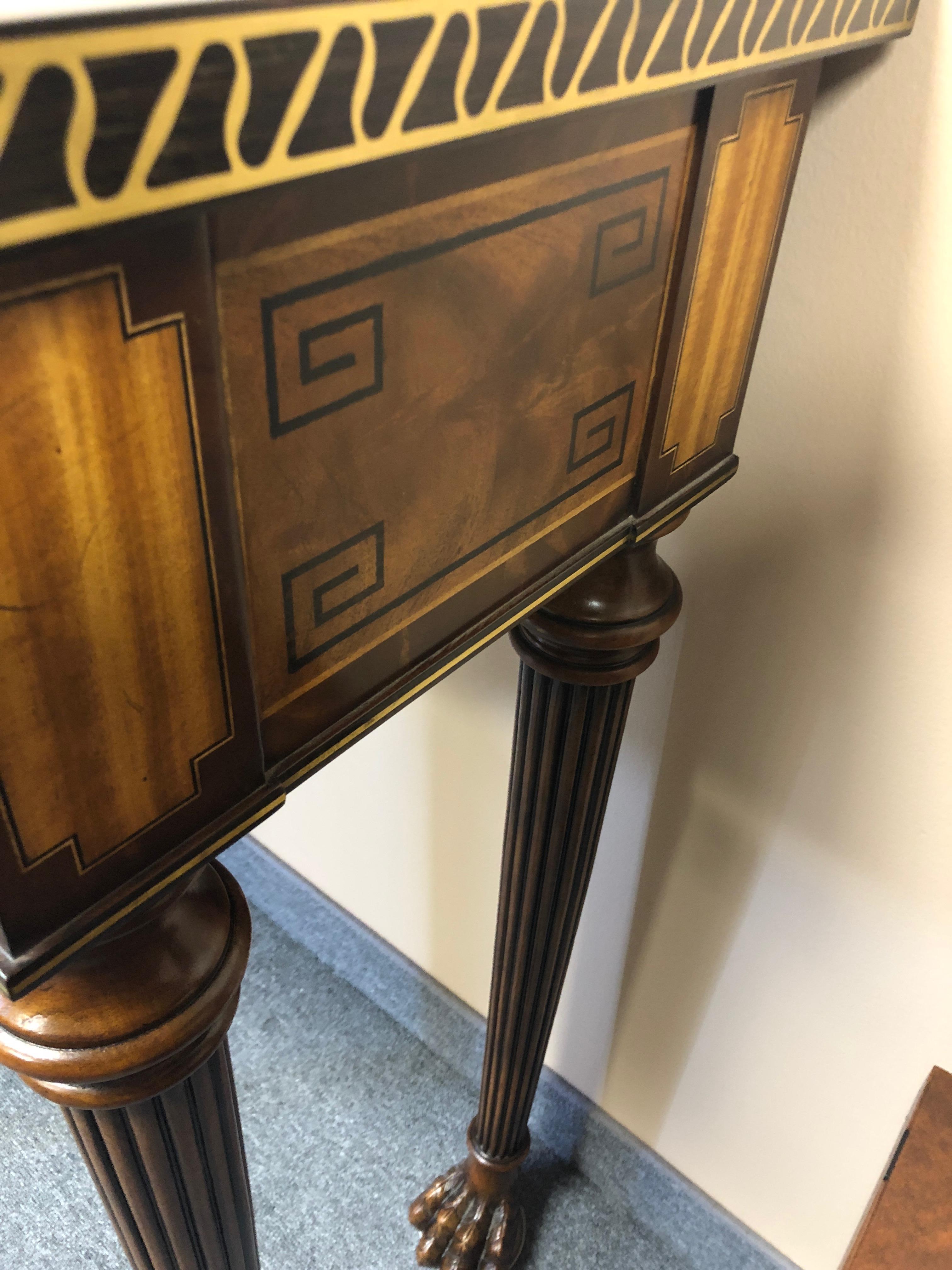 Magnificent Theodore Alexander Brooks Console with Brass Inlay and Greek Key 6