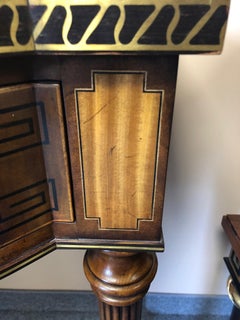 Magnificent Theodore Alexander Brooks Console with Brass Inlay and Greek Key