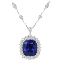 Magnifique collier de 22 carats de saphirs bleus naturels et de diamants de Tiffany & Co.