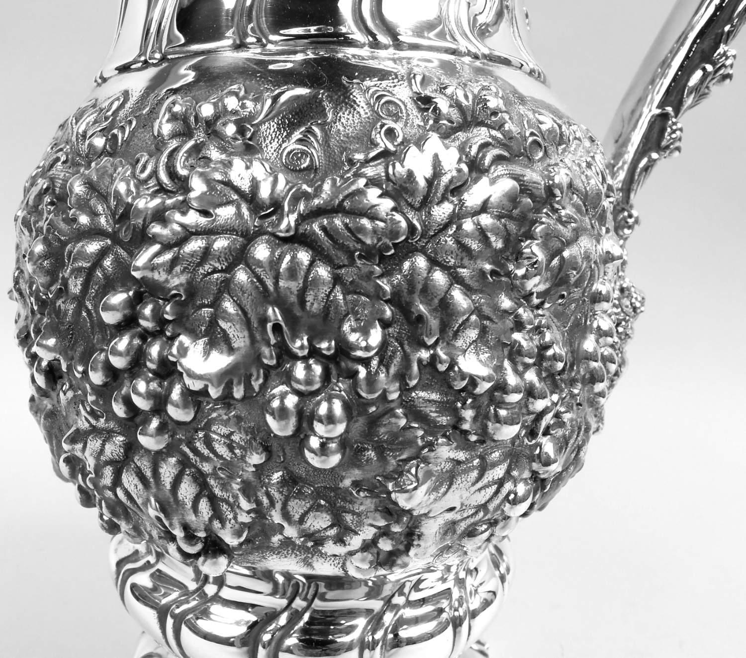 Magnifique cruche à vin en argent sterling de style victorien classique de Tiffany 1