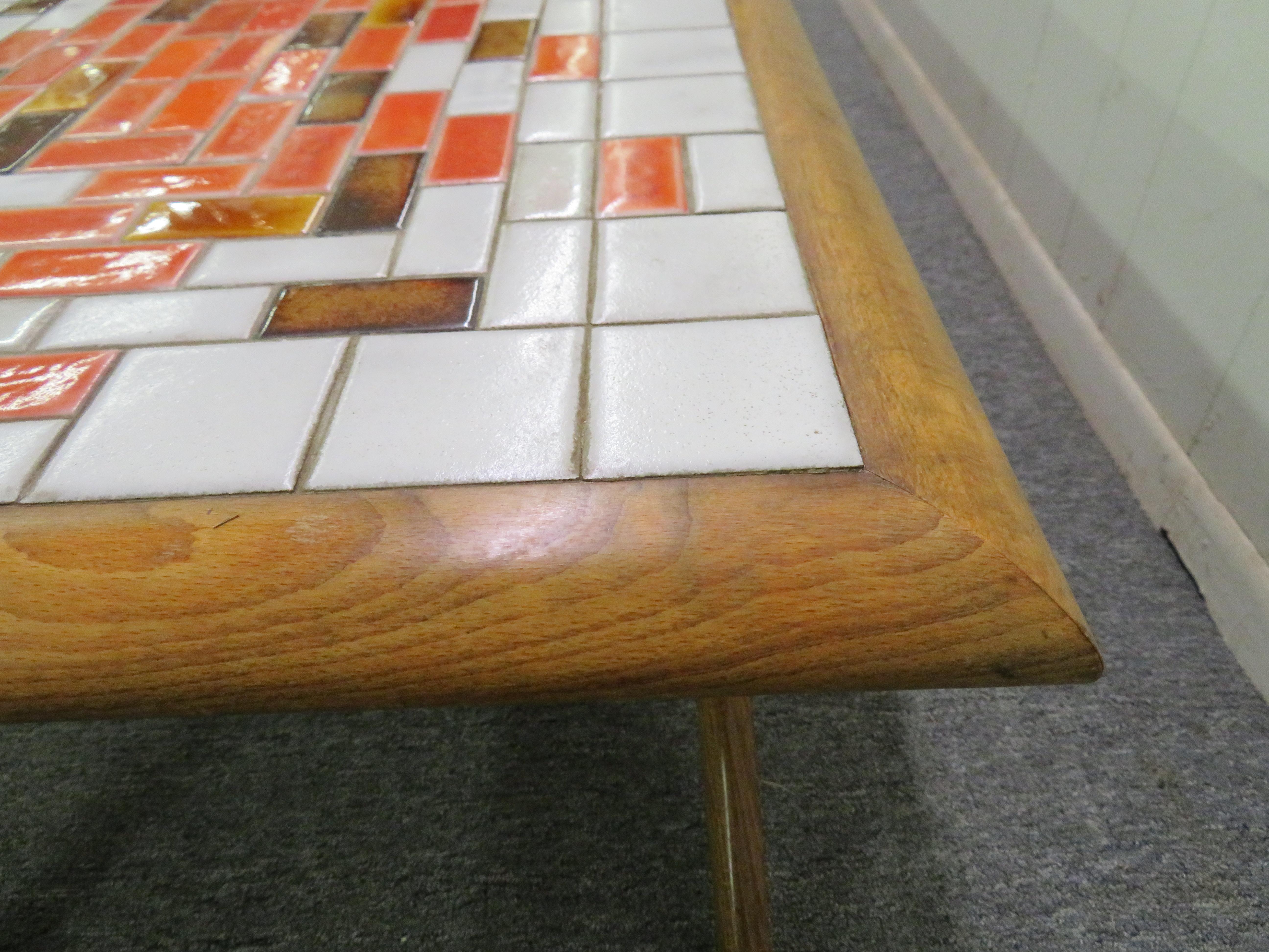 Magnificent Tile Top Coffee Table, Mid-Century Modern For Sale 4