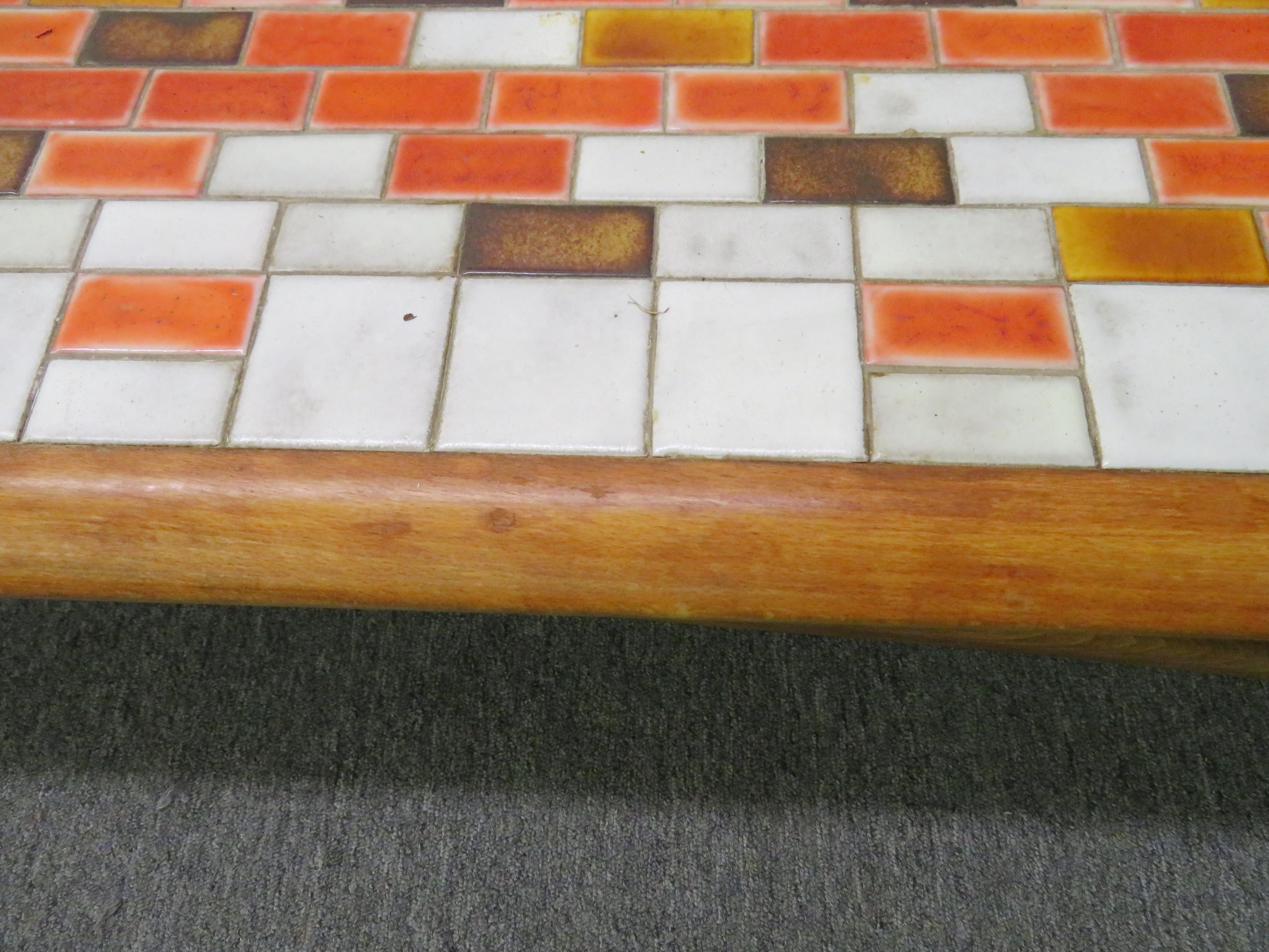 Magnificent Tile Top Coffee Table, Mid-Century Modern For Sale 5