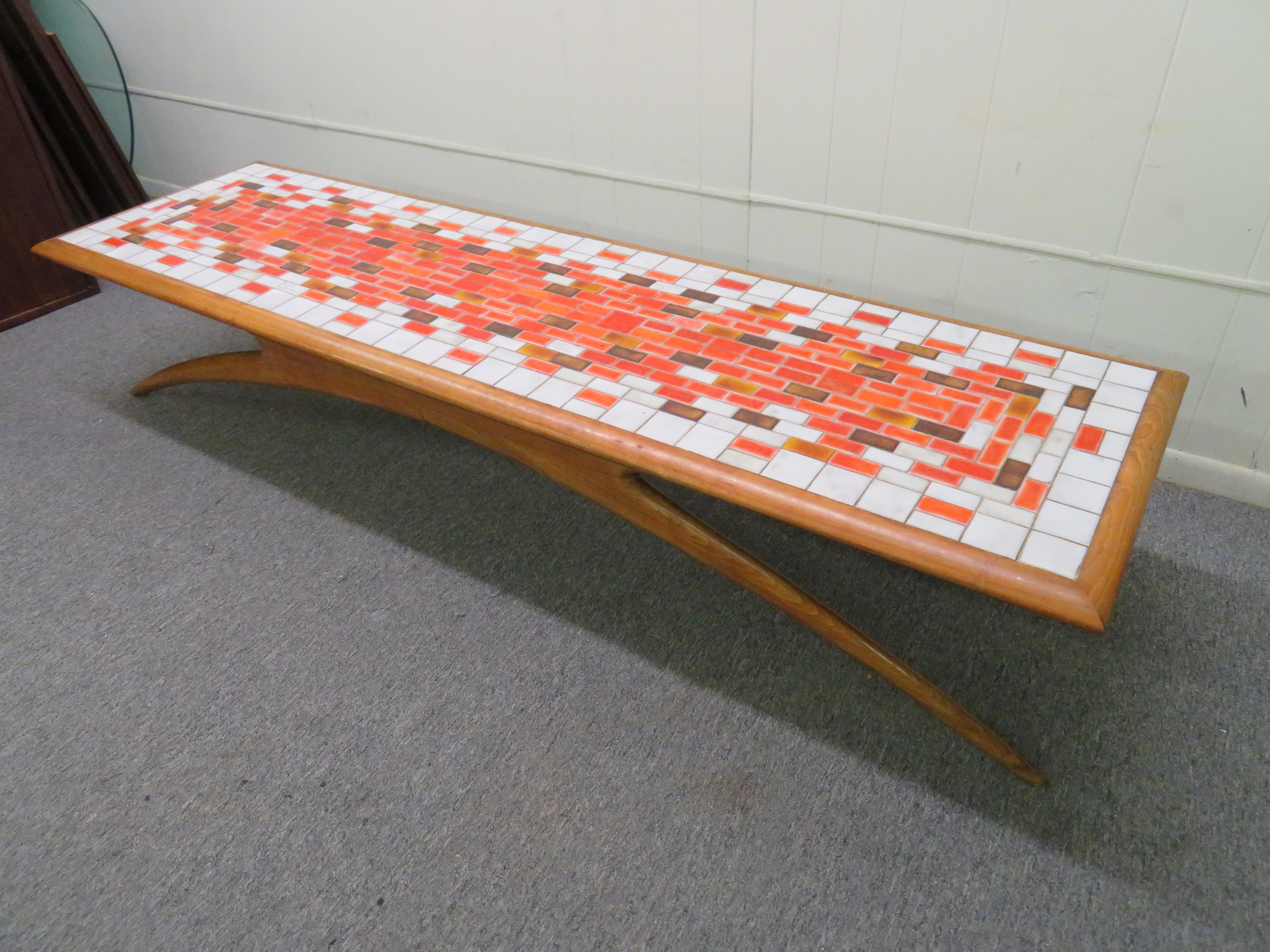 Magnificent Tile Top Coffee Table, Mid-Century Modern For Sale 6