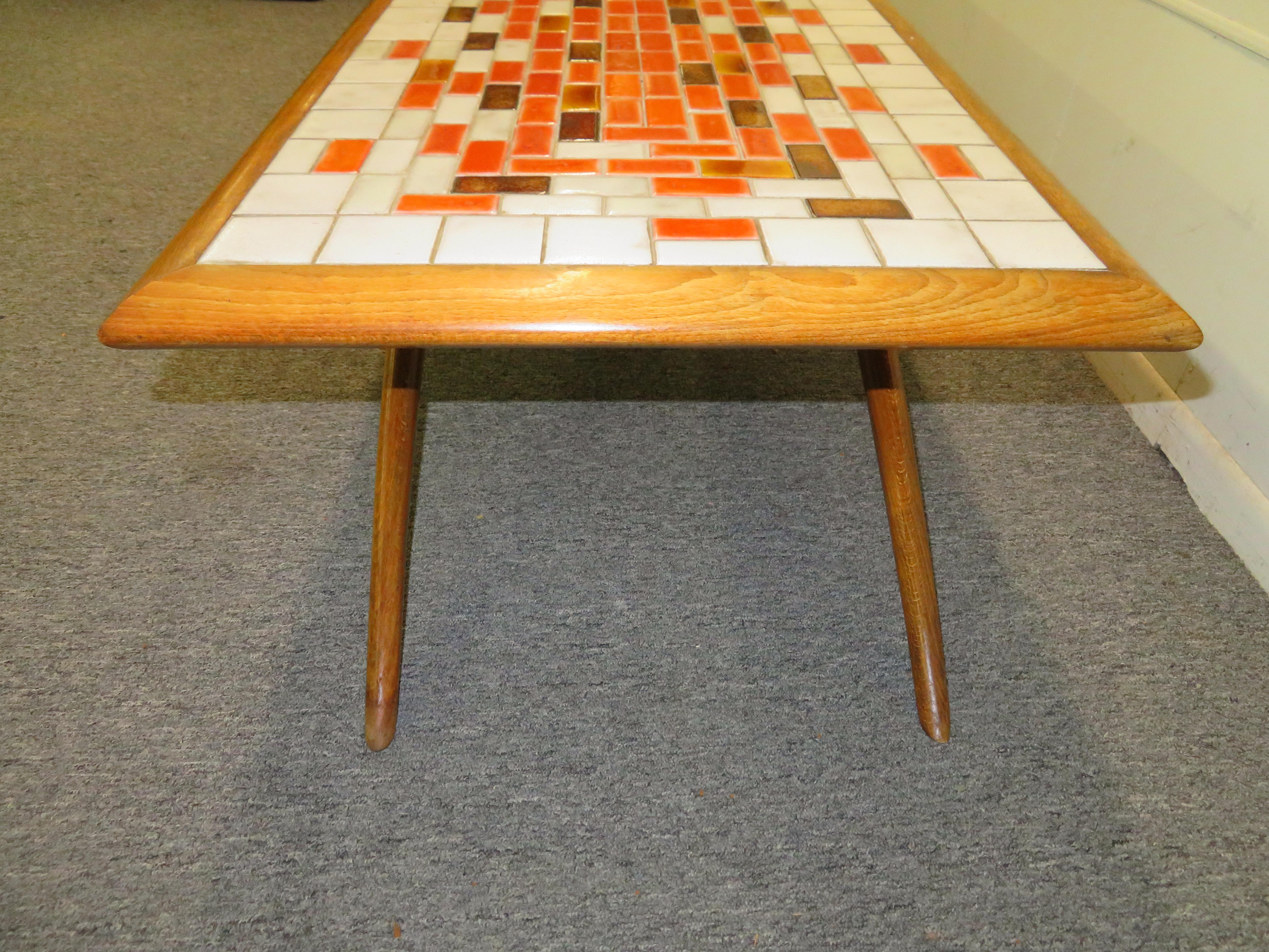 Magnificent Tile Top Coffee Table, Mid-Century Modern For Sale 2