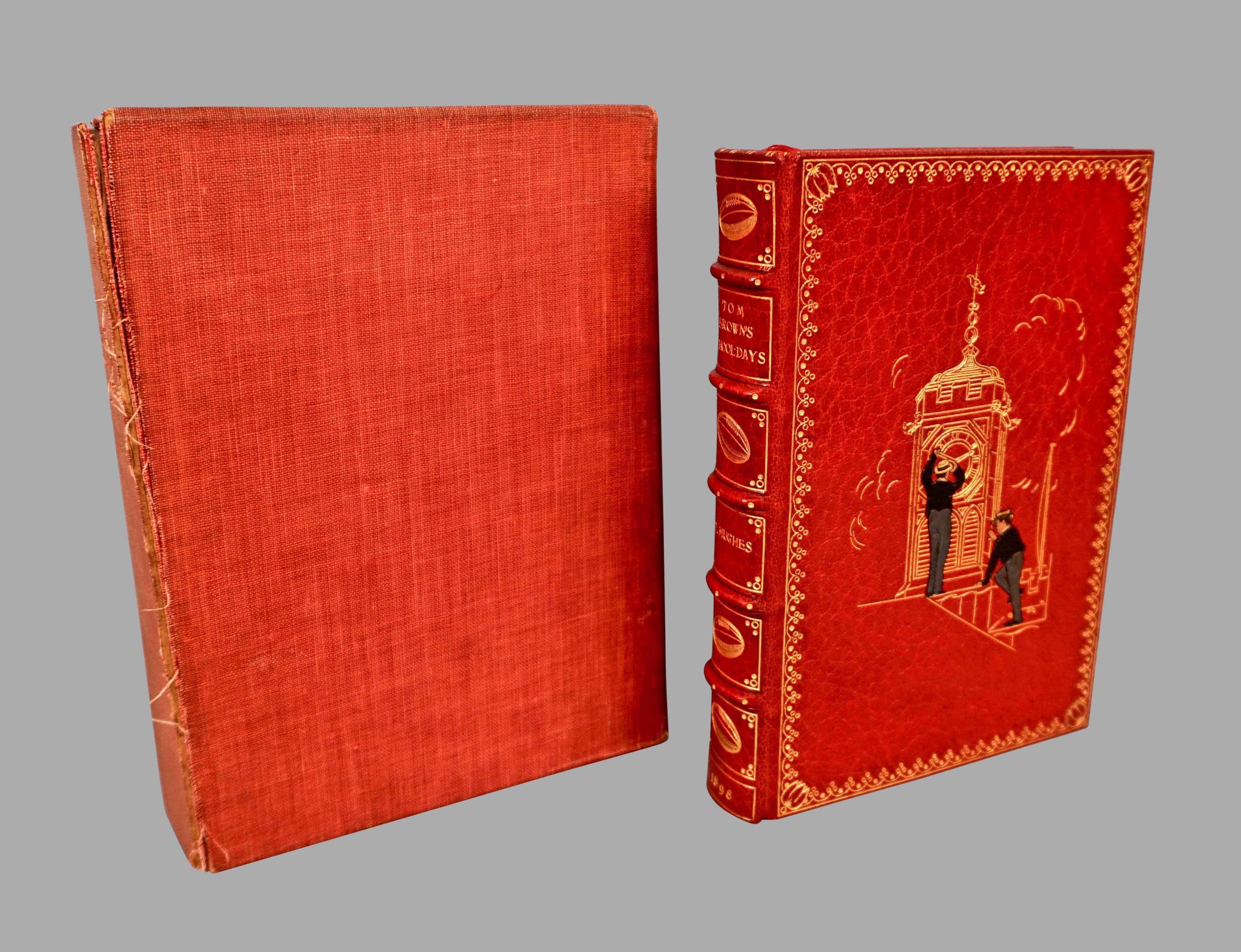 English Magnificent Tooled Red Leather Binding by Kelliegram of Tom Brown's School Days