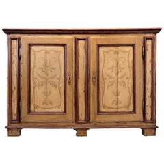 France, Provence Magnificent Trompe L'oeil French Painted Sideboard