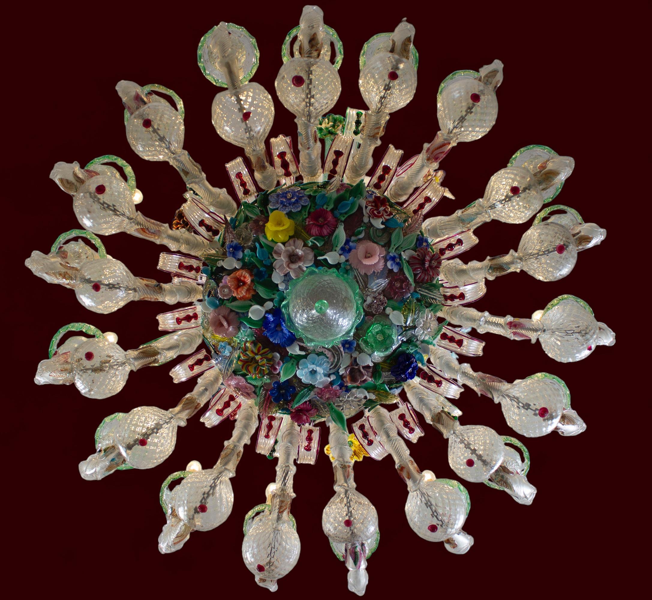 Prachtvoller venezianischer Murano-Glas-Kronleuchter Ca' Rezzonico 1880  im Angebot 5