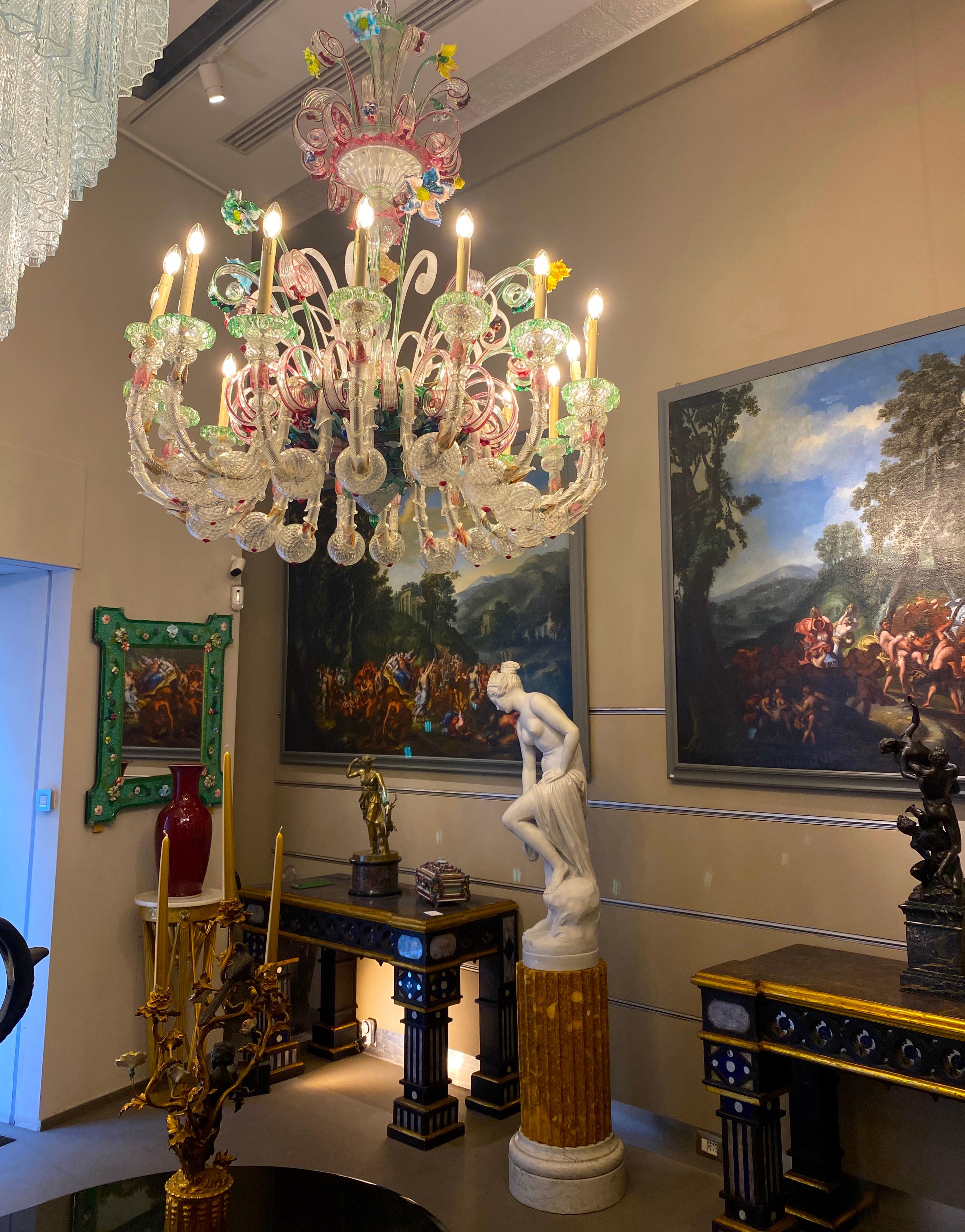 Prachtvoller venezianischer Murano-Glas-Kronleuchter Ca' Rezzonico 1880  im Angebot 6