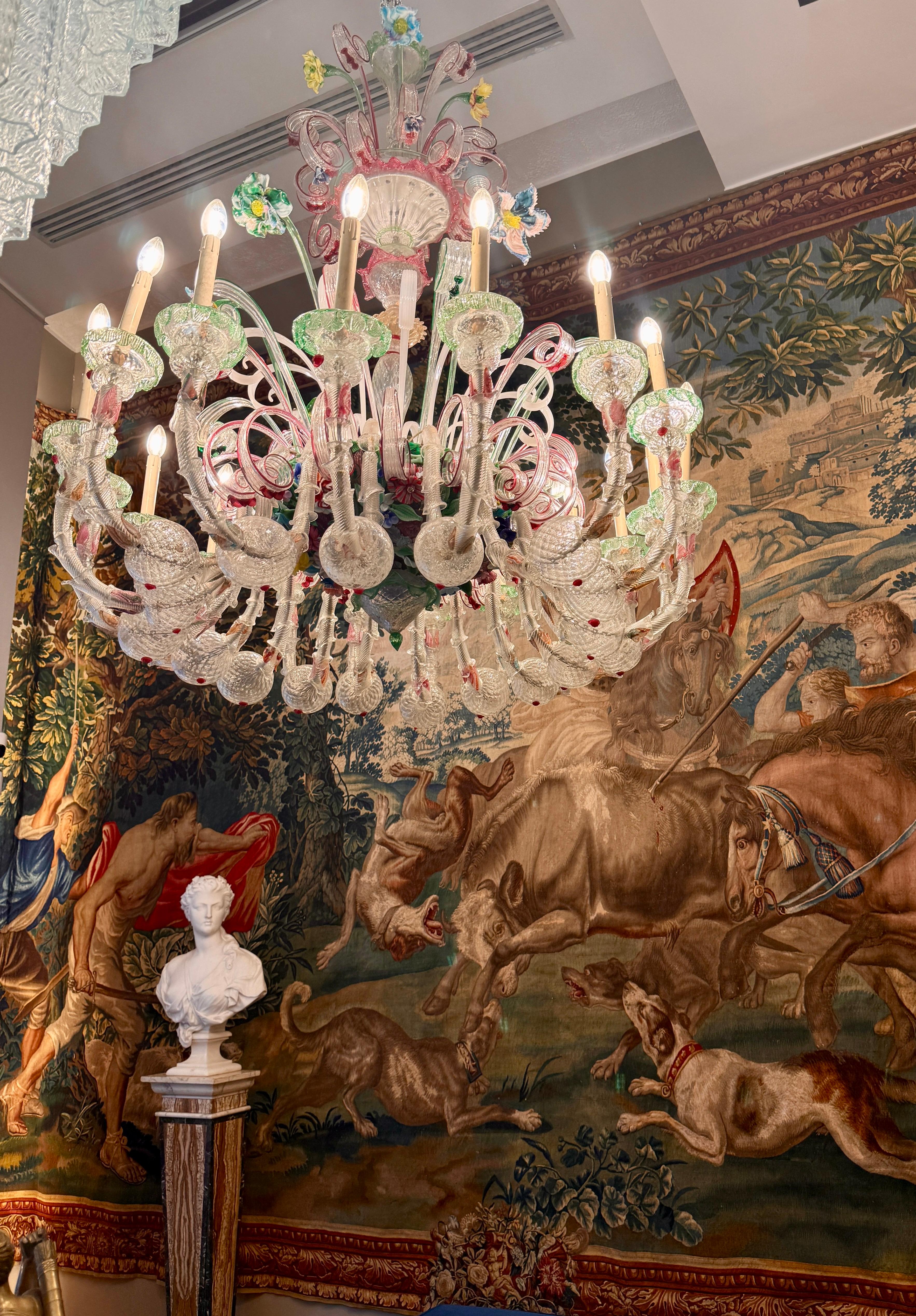 Magnifico lampadario in vetro di Murano Ca' Rezzonico 1880 in vendita 6