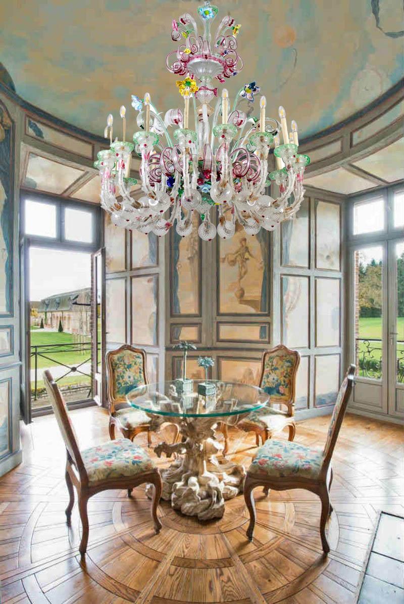 Magnificent Venetian Murano Glass Ca' Rezzonico Chandelier 1880  For Sale 14