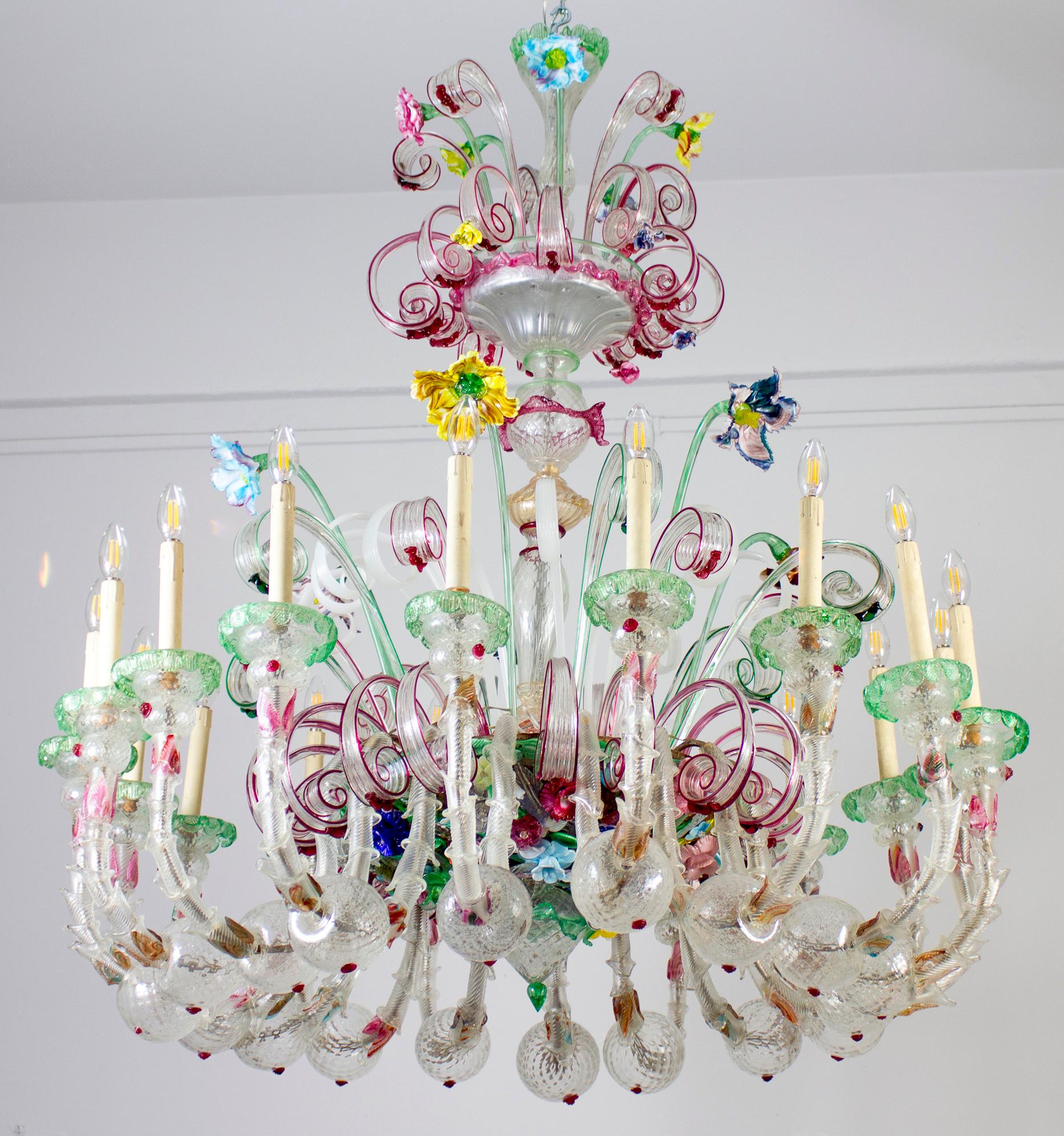 Magnifico lampadario in vetro di Murano Ca' Rezzonico 1880 In condizioni ottime in vendita a Rome, IT