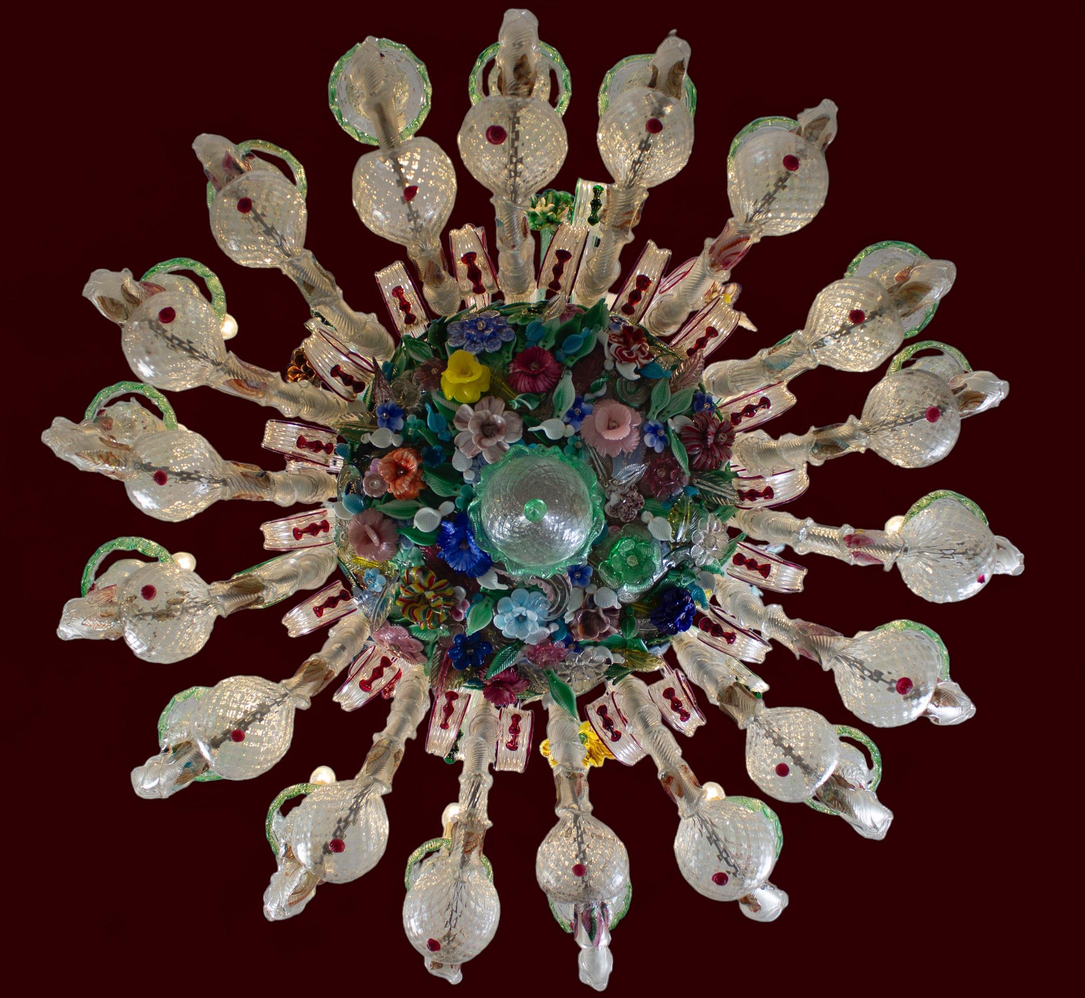 Magnifico lampadario in vetro di Murano Ca' Rezzonico 1880 in vendita 1