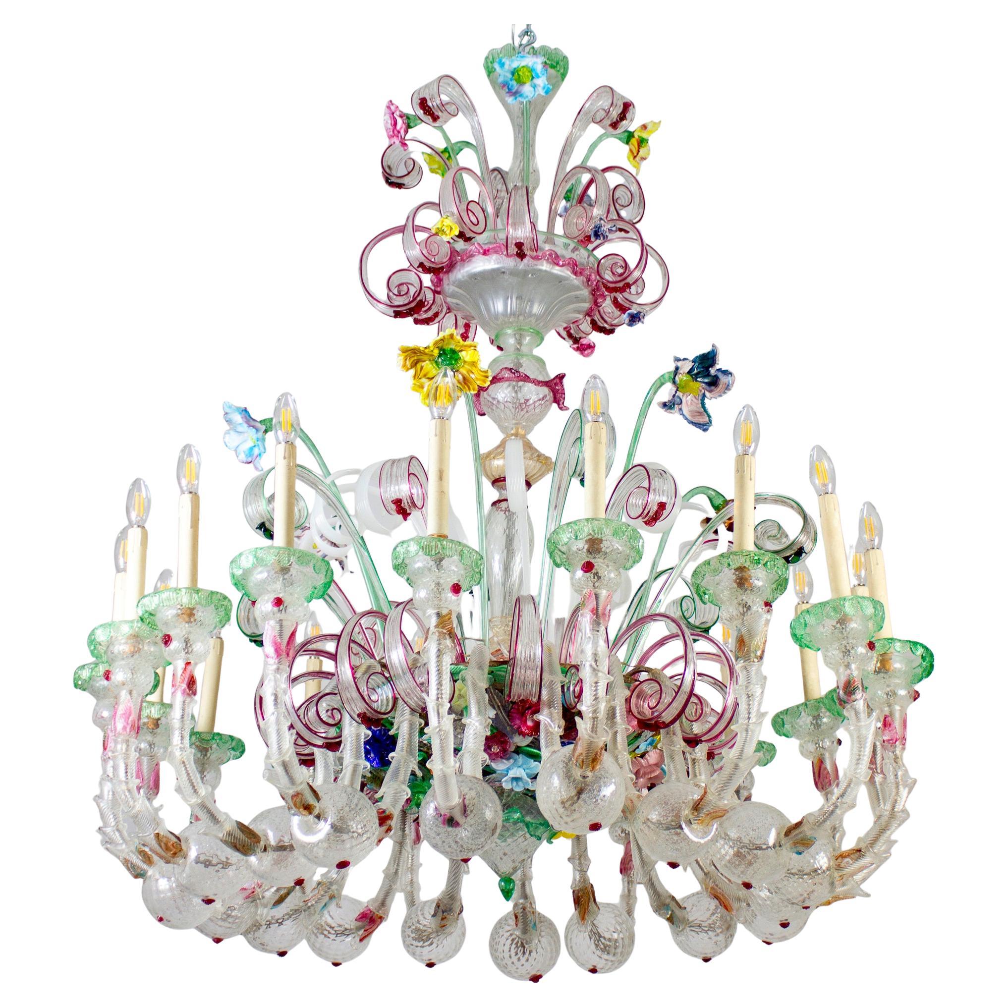 Magnifico lampadario in vetro di Murano Ca' Rezzonico 1880 in vendita