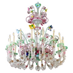 Magnificent Venetian Murano Glass Ca' Rezzonico Chandelier 1880