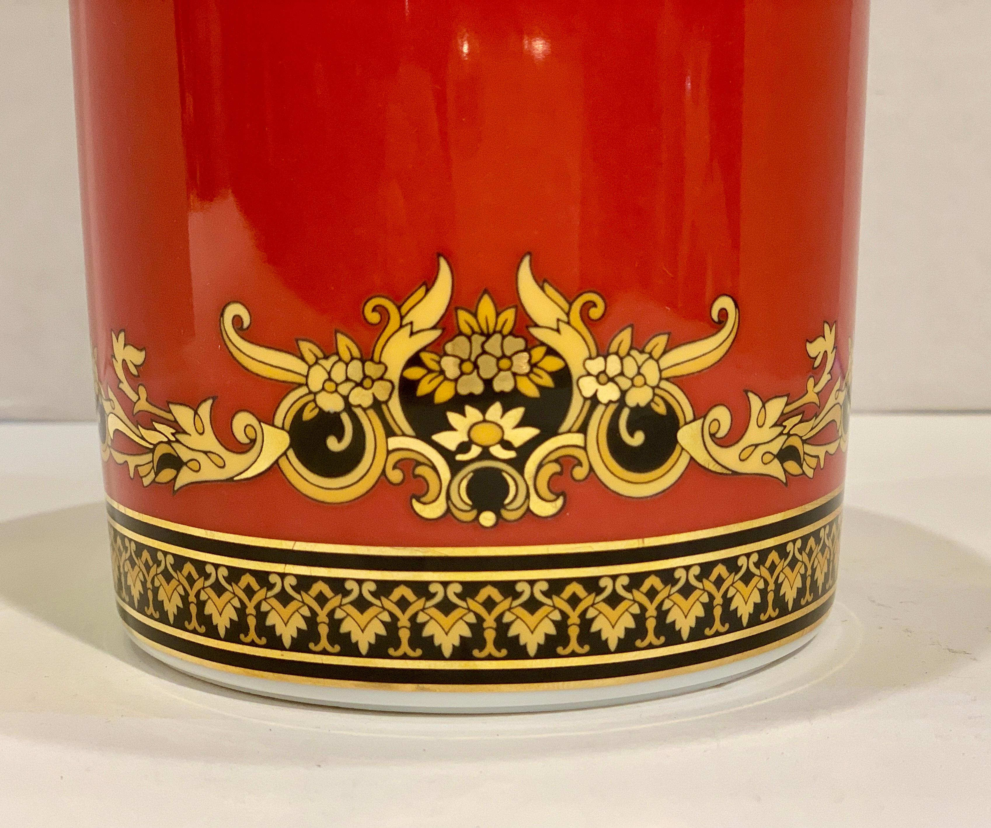 Contemporary Magnificent Versace Porcelain Vase “Medusa Red Collection” by Rosenthal