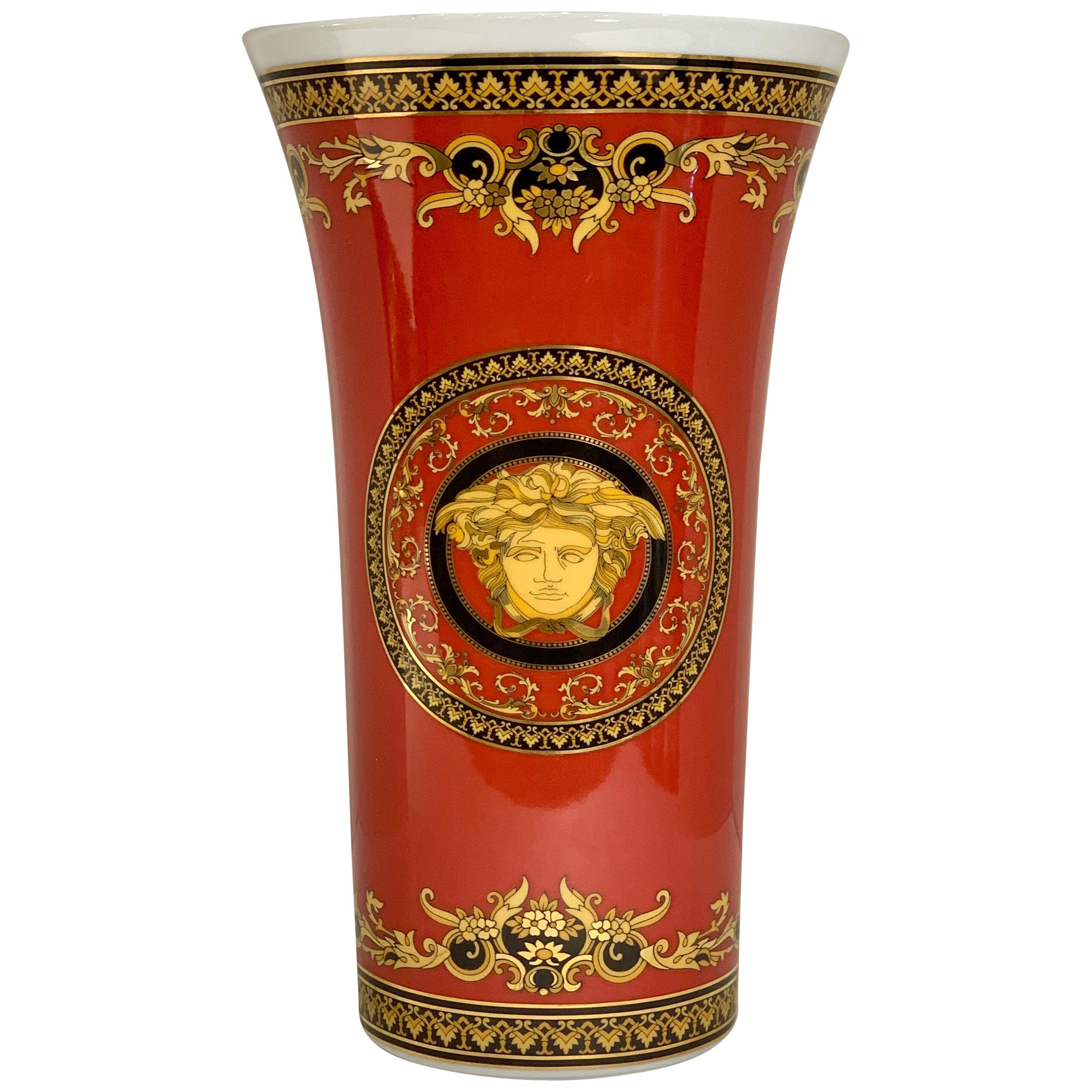 Magnificent Versace Porcelain Vase “Medusa Red Collection” by Rosenthal