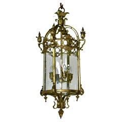 Magnificent Very Large French Gothic Stair Vault Lantern Chandelier    