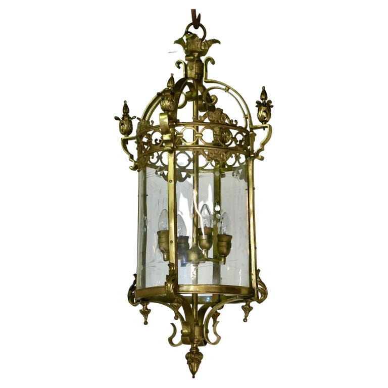 Magnificent Very Large French Gothic Stair Vault Lantern Chandelier For