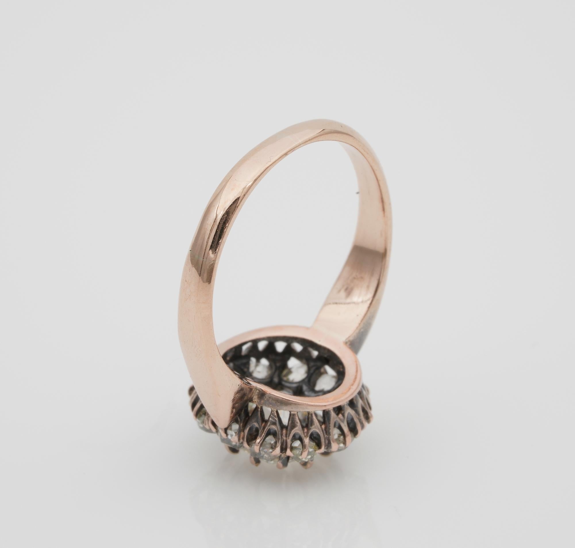 Women's Magnificent Victorian 1.75 Carat Diamond J VVS Plus .85 Carat Rare Cluster Ring For Sale