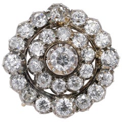 Magnificent Victorian 9.25 Carat Diamond Rare Brooch Pendant, circa 1860