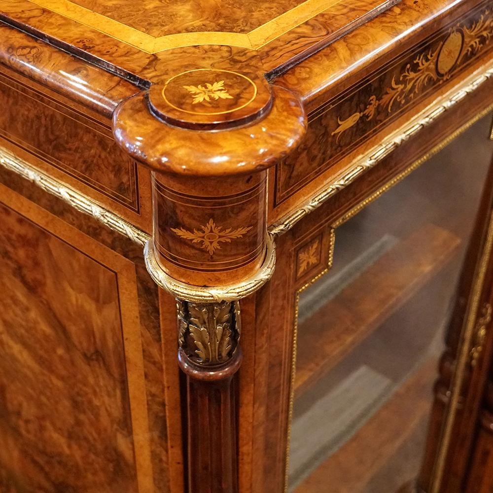 Magnificent Victorian Inlaid Walnut Credenza 9