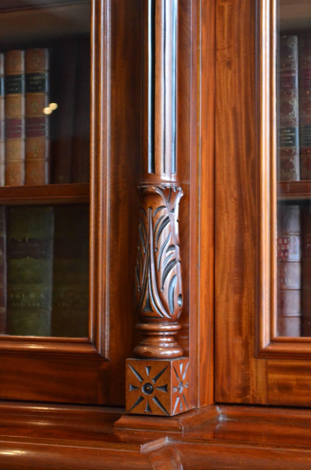 Magnificent Victorian Mahogany Library Bookcase 1