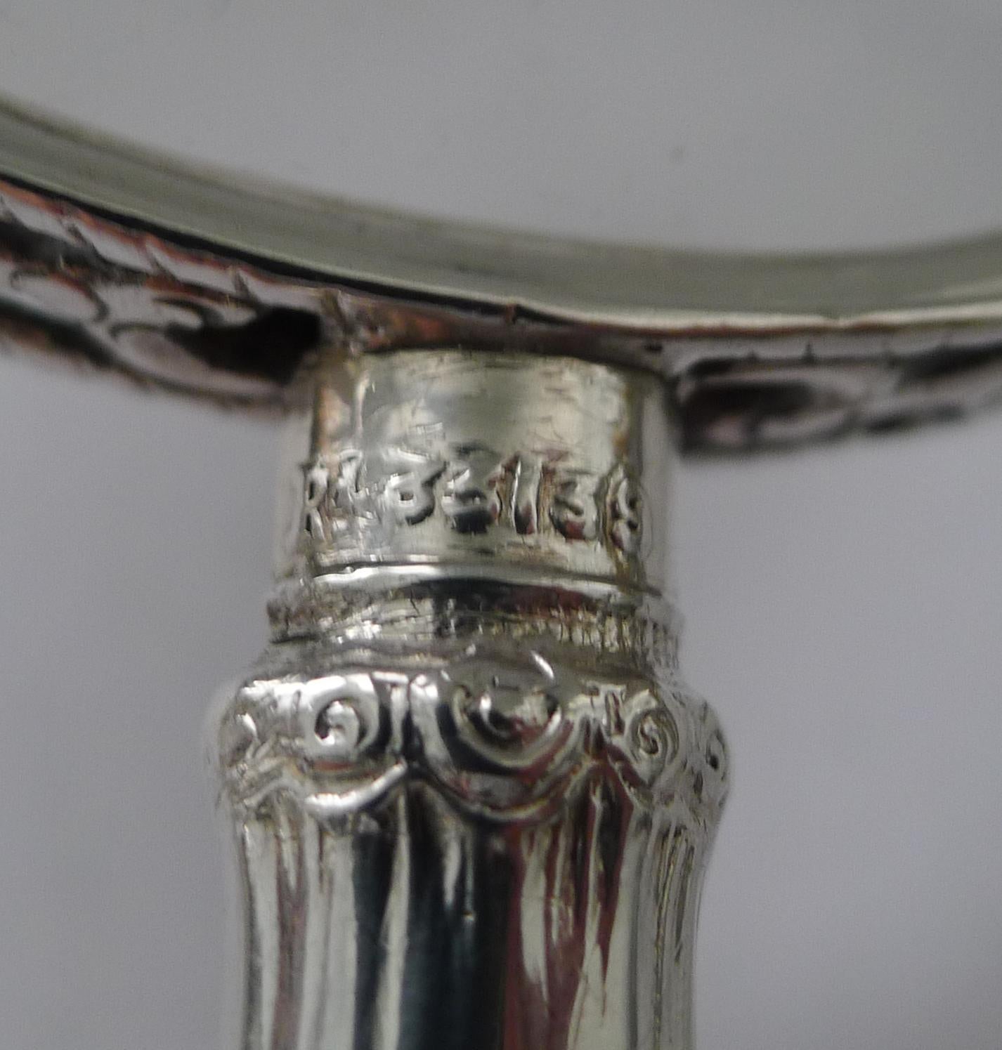 Magnífica lupa victoriana de plata maciza / de ley - 1887 en venta 7