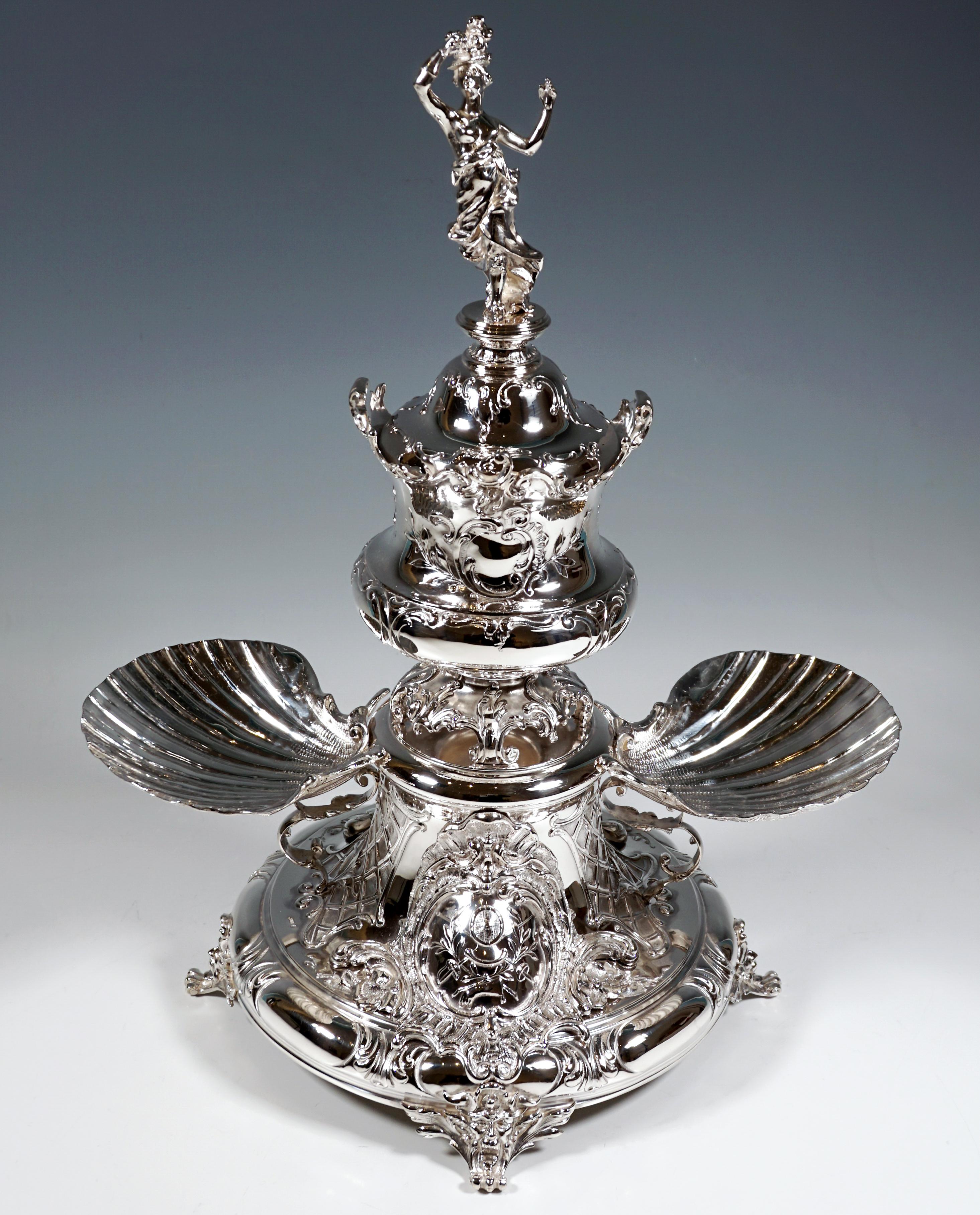 Magnífico soporte vienés Art Nouveau para caviar de plata, de Würbel & Czokally, 1900 Austríaco en venta