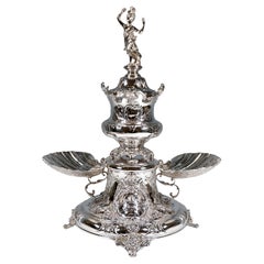 Magnífico soporte vienés Art Nouveau para caviar de plata, de Würbel & Czokally, 1900