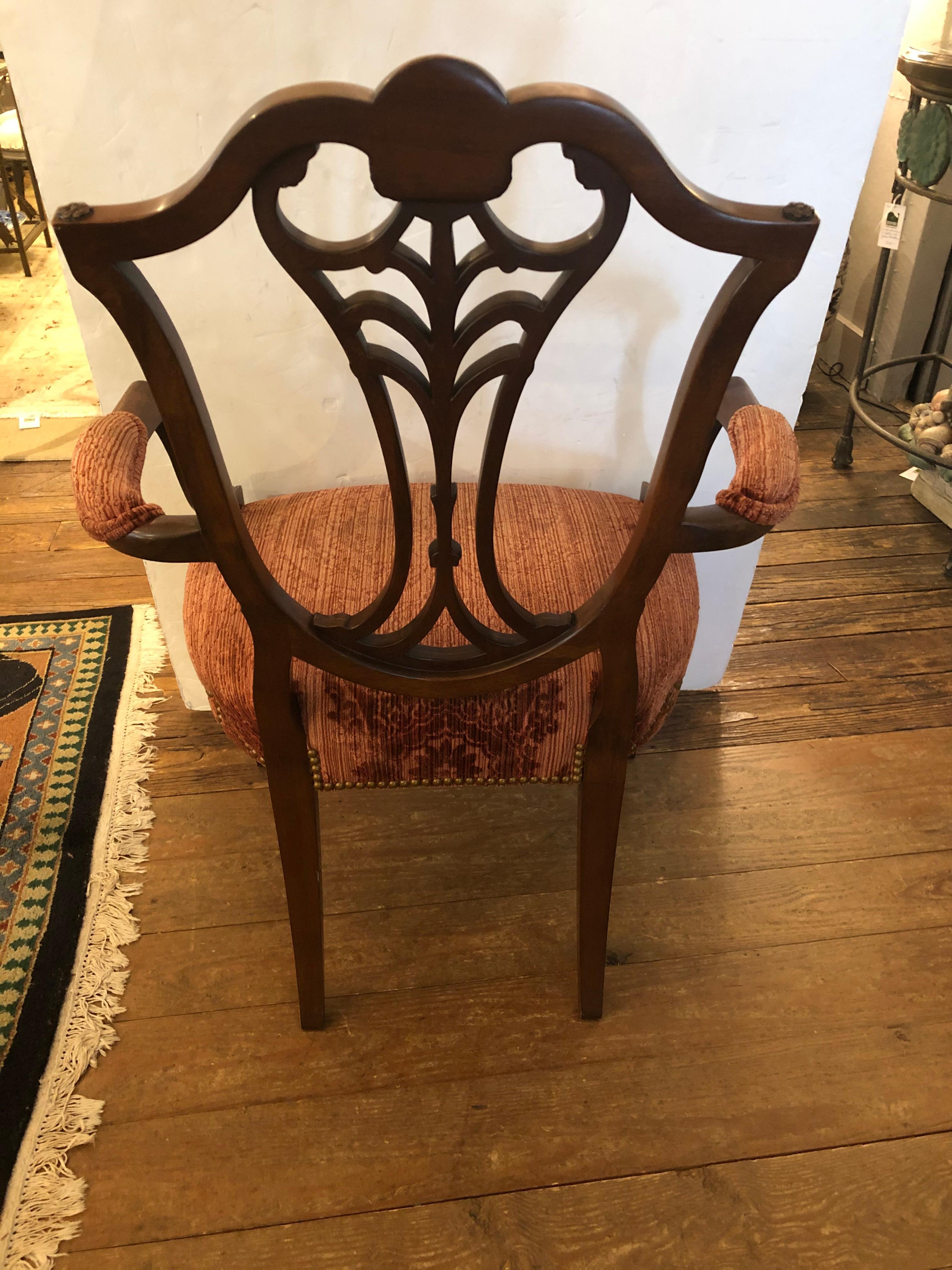 Magnificent Vintage Armchair with Cut Velvet Upholstery For Sale 6