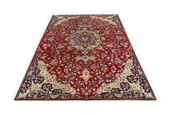 Magnificent Vintage Rug Handmade Carpet Floral Red Wool Oriental Livingroom Rug