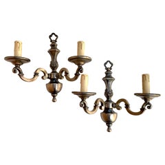 Magnificent Used Wall Sconces in Bronze, Set 2, France, 1970s