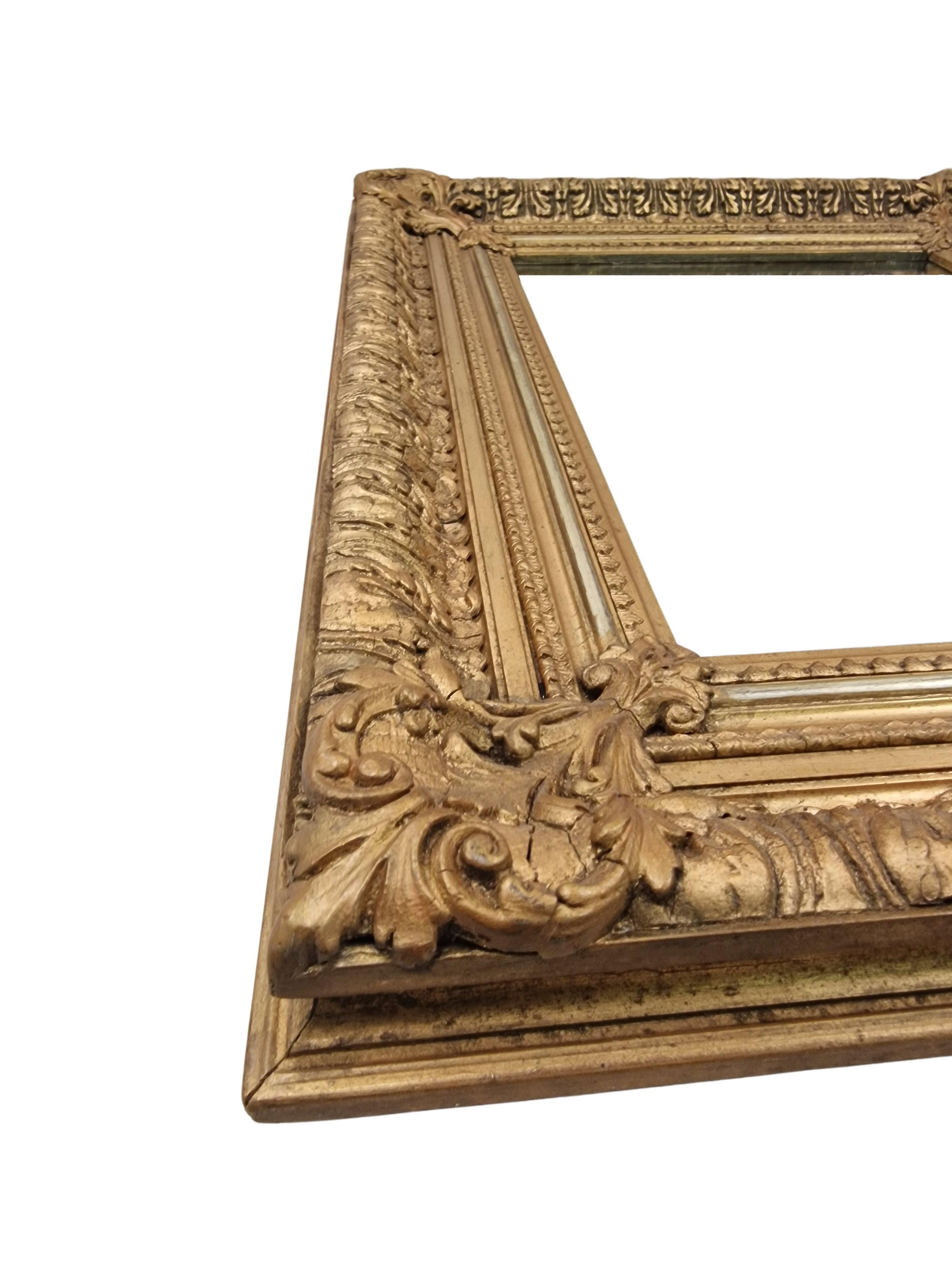 Late 19th Century Magnificent Wall Mirror, Frame, gold, original from 1880, Austria For Sale