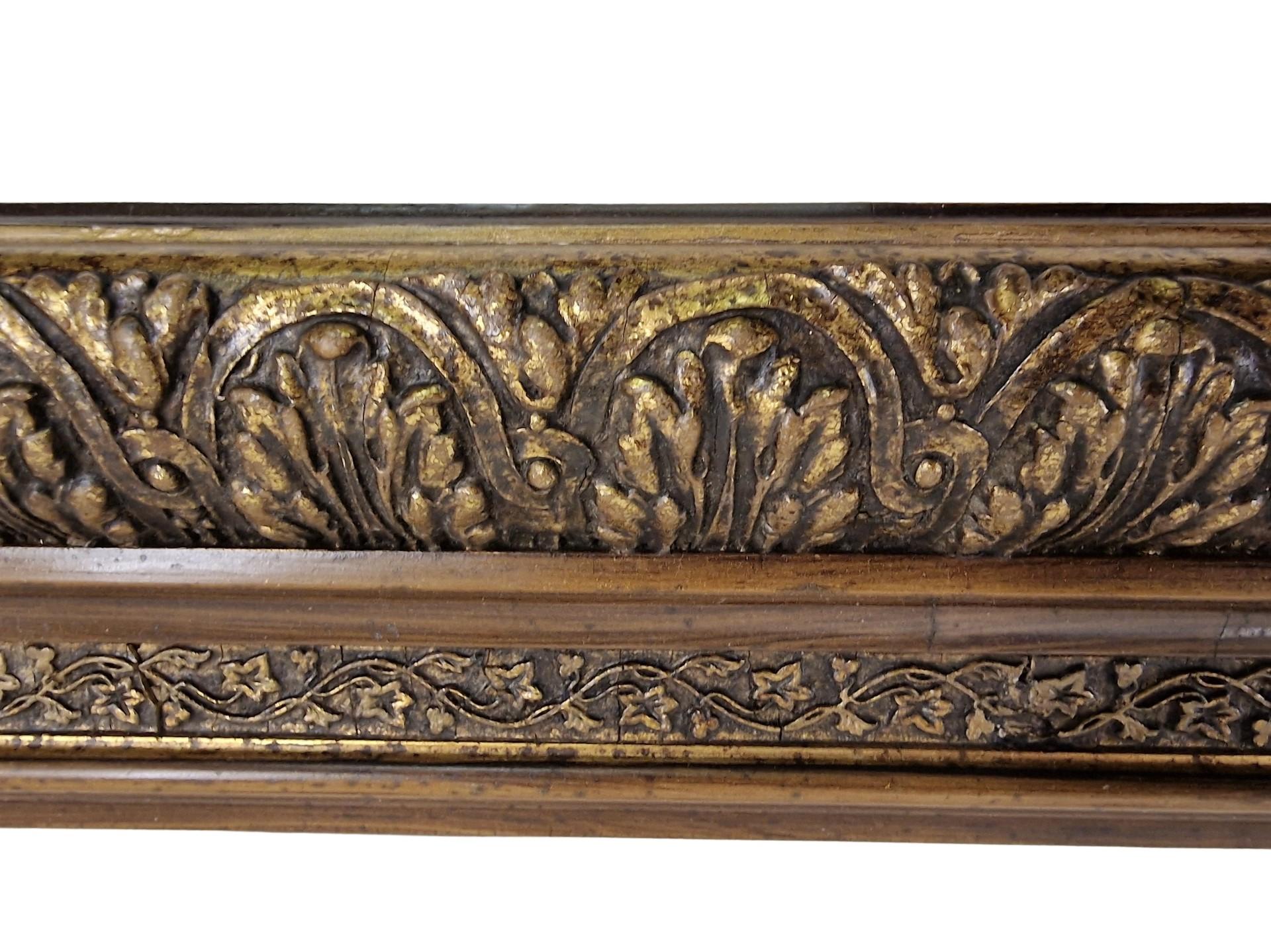 Wood Magnificent wall mirror frame, bronzed, rounded edges, Biedermeier 1860 Austria  For Sale