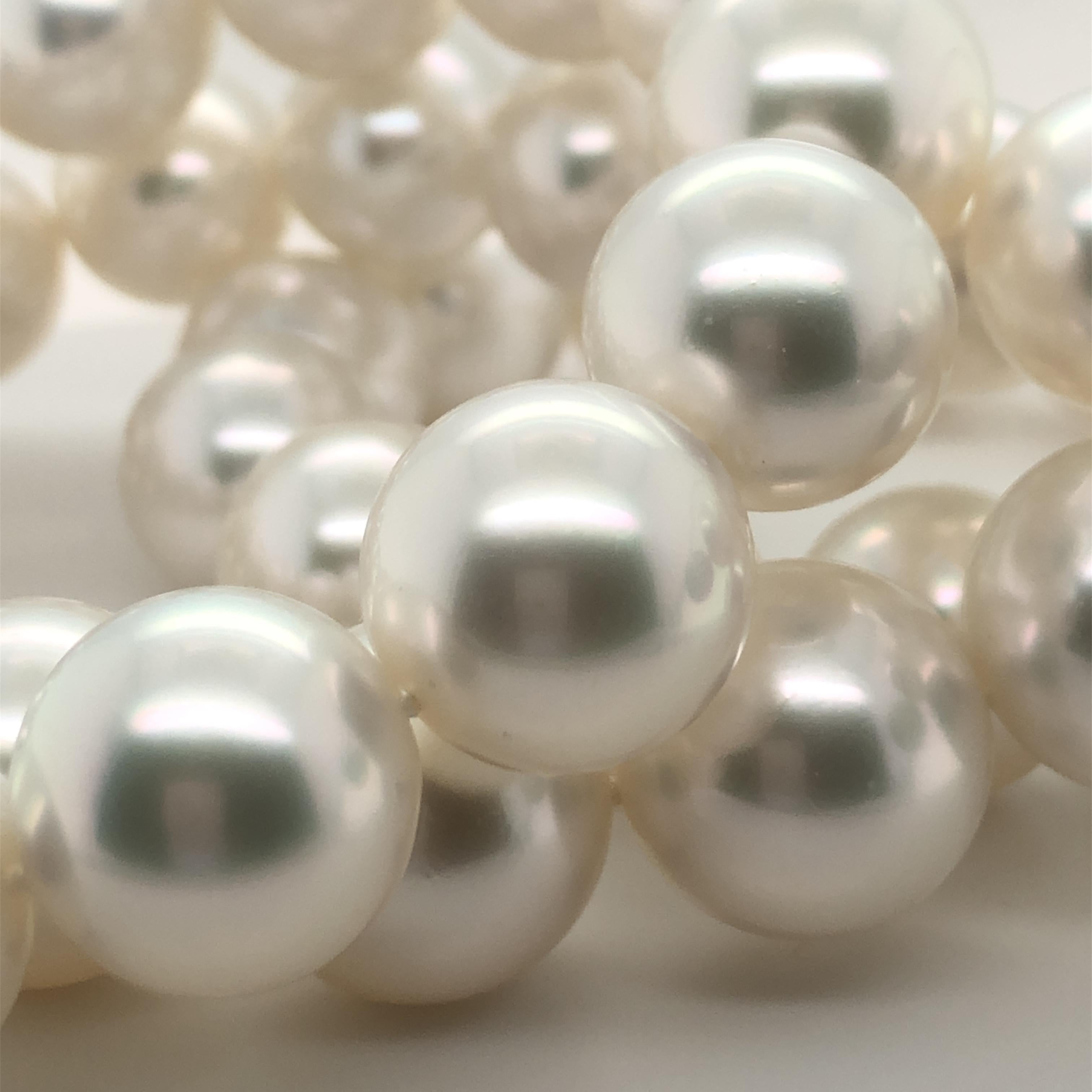 Contemporary Magnificent White South Sea Cultured Pearl Necklace in Opera Length