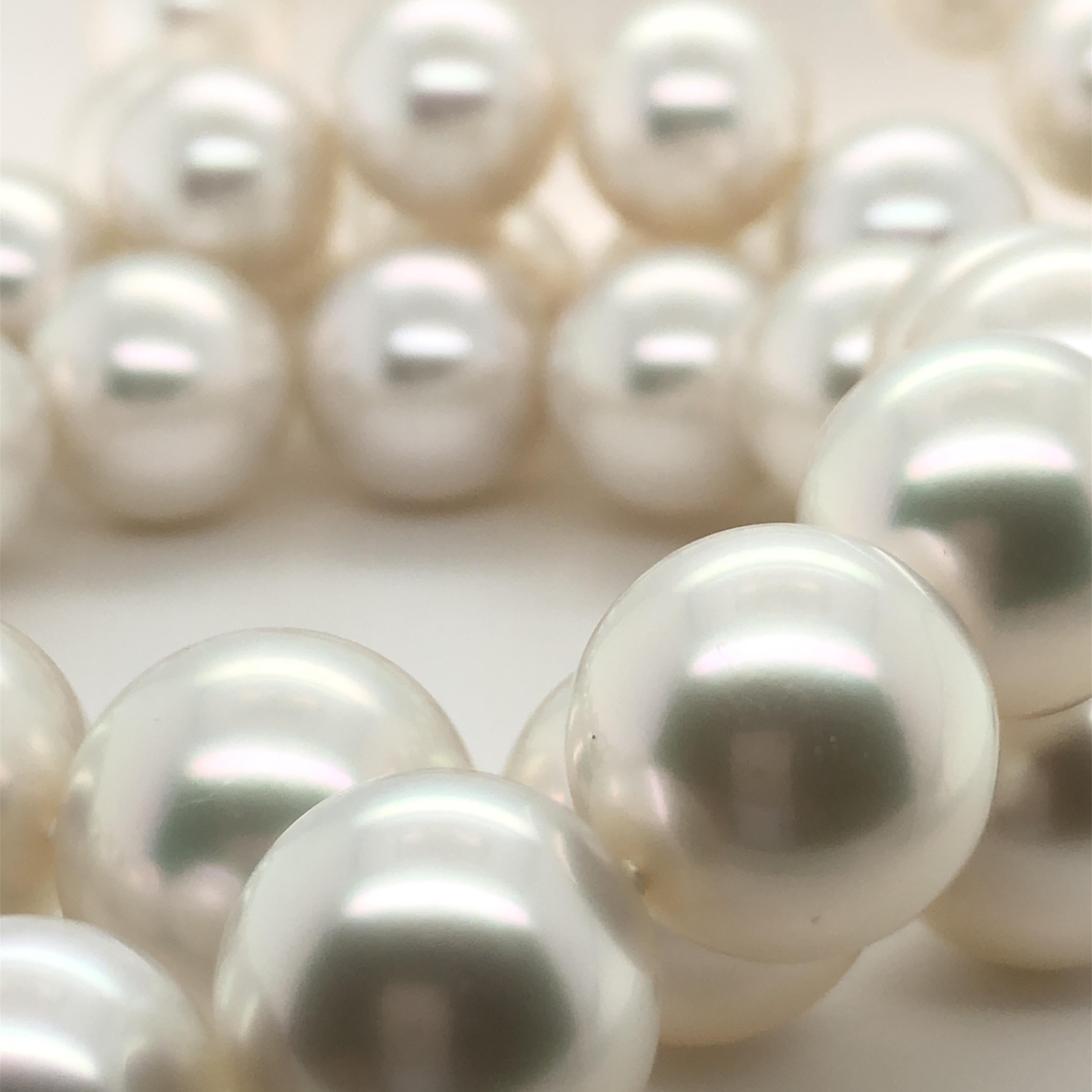 Women's or Men's Magnificent White South Sea Cultured Pearl Necklace in Opera Length