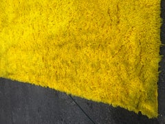 Magnificent XL Room Size Canary Yellow Shag Pile Rug, Circa 60's