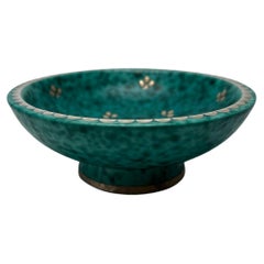 Magnificently Mottled Wilhelm Kage, Small Footed Argenta Stoneware Dish Magnificently Mottled Wilhelm Kage, Small Footed Argenta Stoneware Dish