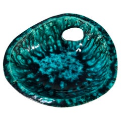 Magnificently Vivid, Sea Green Ceramic Vide-Poche By Accolay, France 1960's