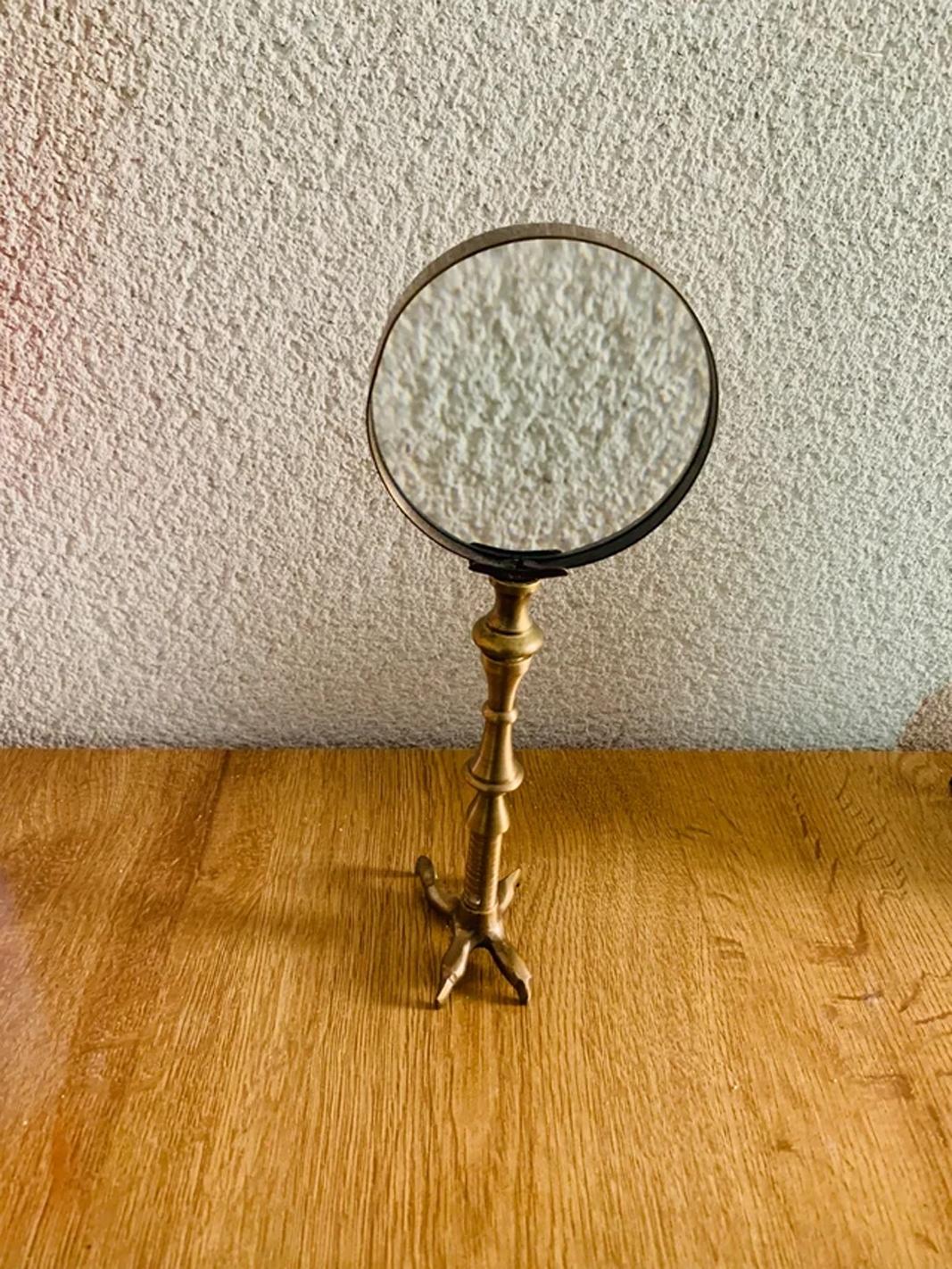 Magnifier Accessories Gold Bronce Desktop Eagle Claw Base Early 20th Century For Sale 5