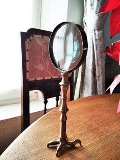 Magnifier Accessories Gold Bronce Desktop Eagle Claw Base Early 20th Century