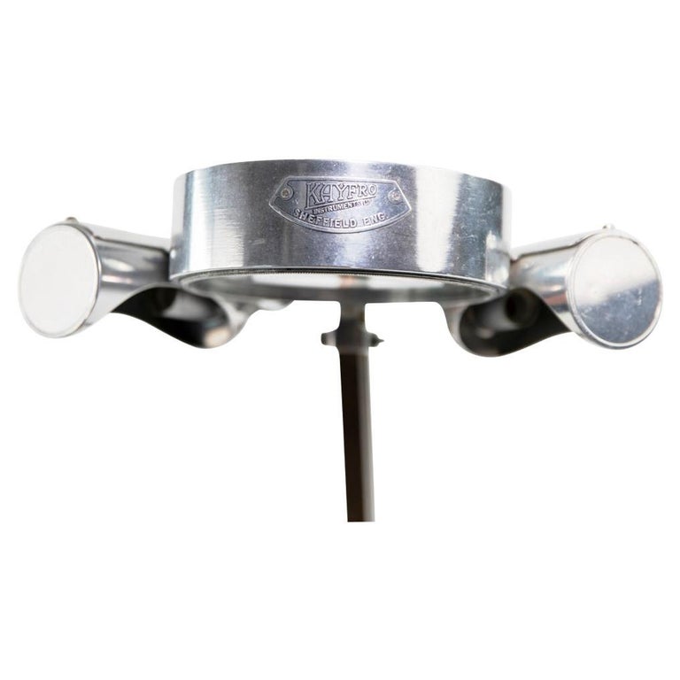 British Magnifier Glass with lights on  Stand For Sale