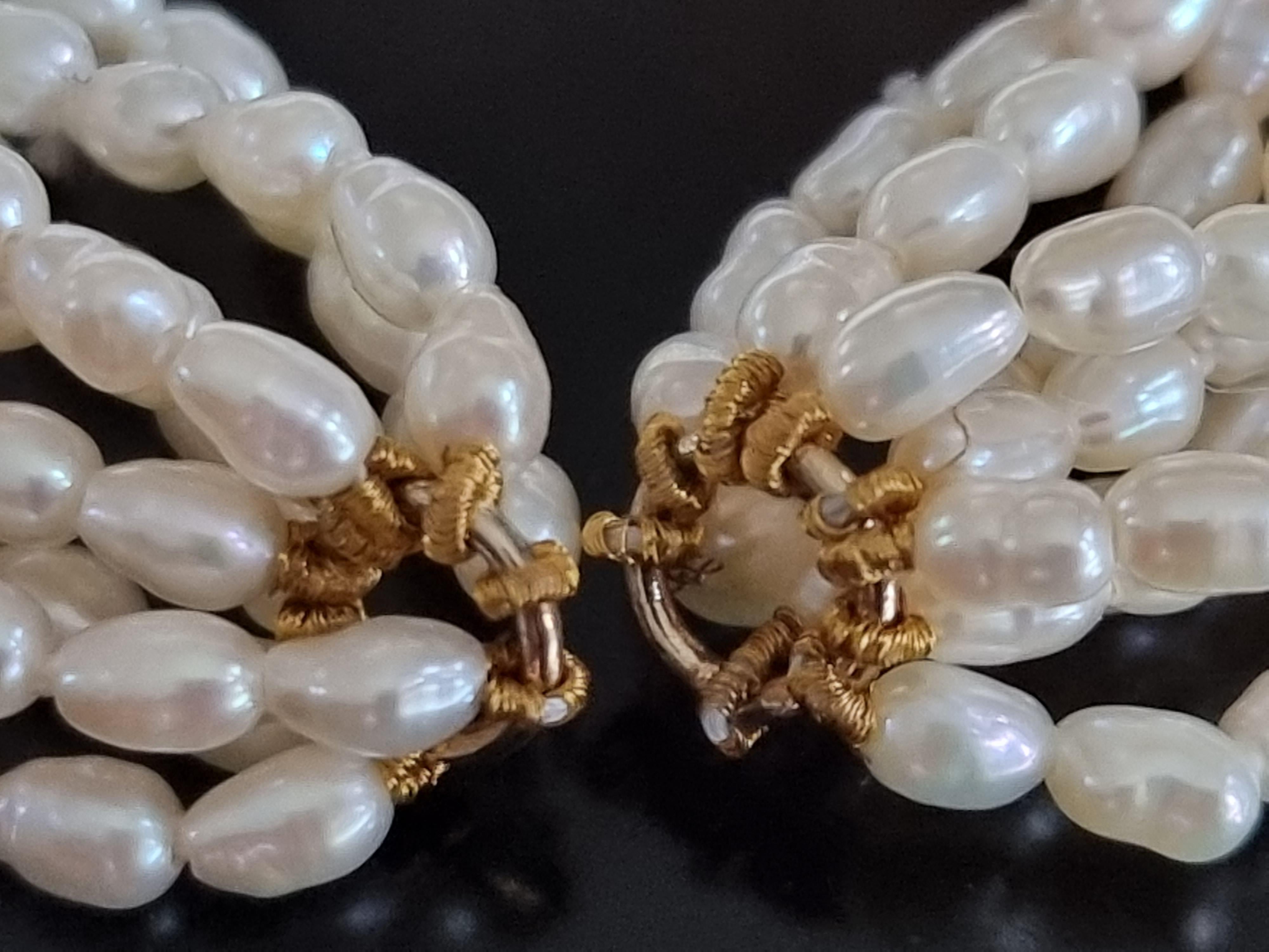 Magnificent NECKLACE vintage pearls, High Fashion, vermeil, 18th century style For Sale 3