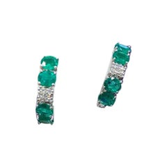 Magnifique Deep Emerald Diamond 14 Karat Earrings