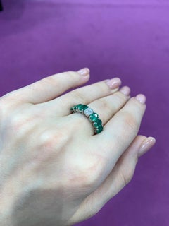 Magnifique Deep Emerald Diamond 14 Karat Ring