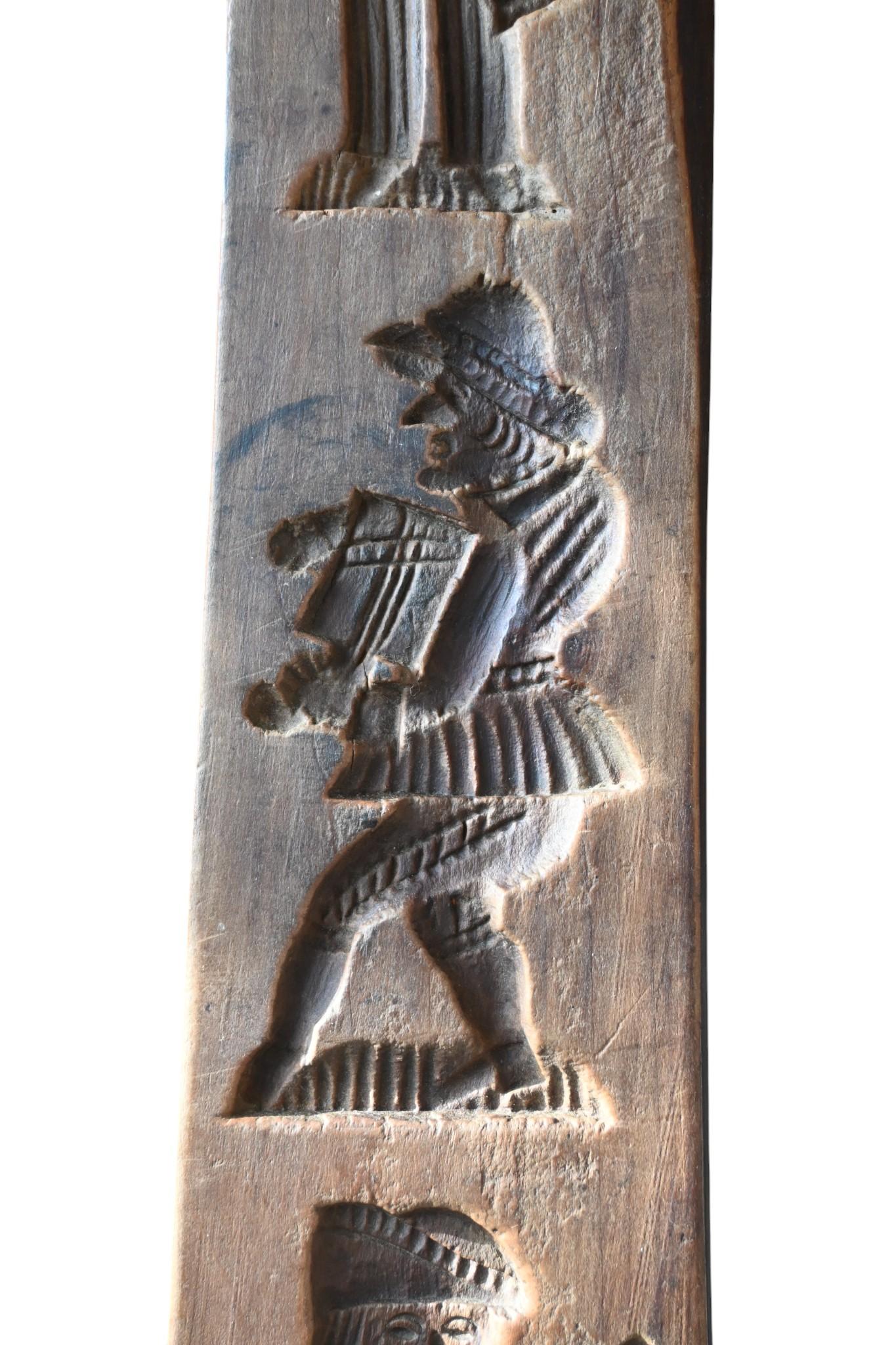 Legno Magnifique moule à spéculoos ancien, en bois dur (probablement poirier), sculpté in vendita