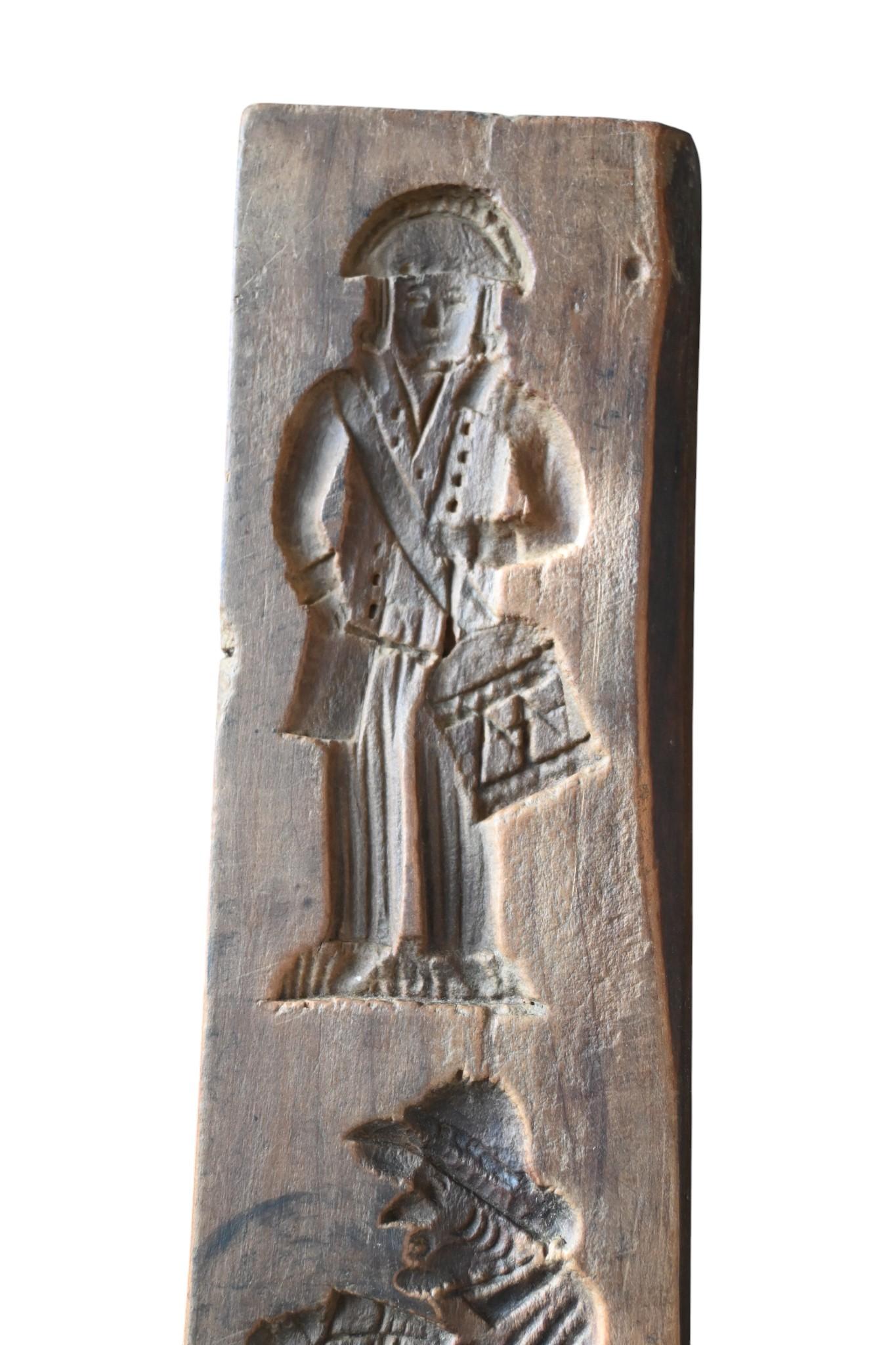 Magnifique moule à spéculoos ancien, en bois dur (probablement poirier), sculpté in vendita 1