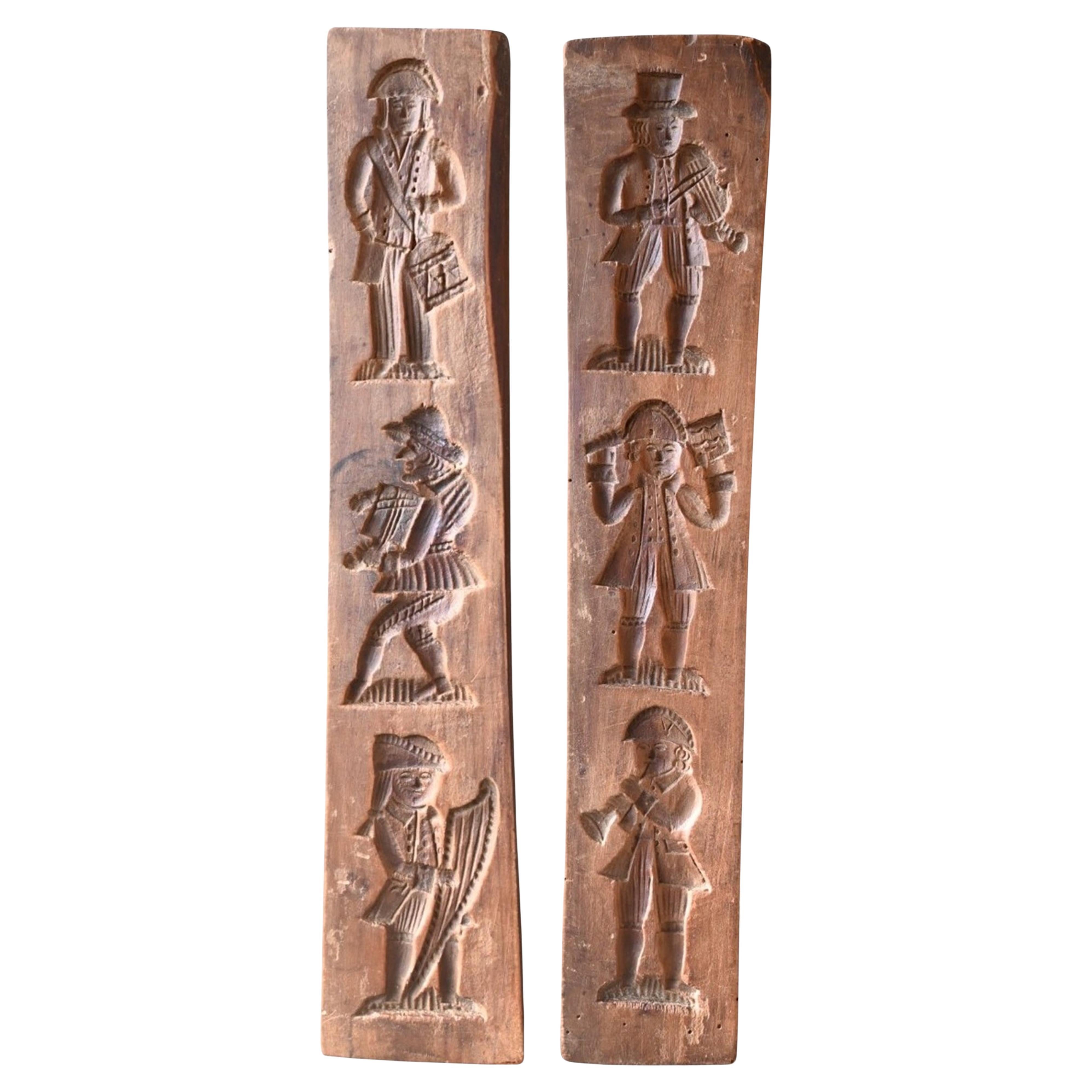 Magnifique moule à spéculoos ancien, en bois dur (probablement poirier), sculpté in vendita