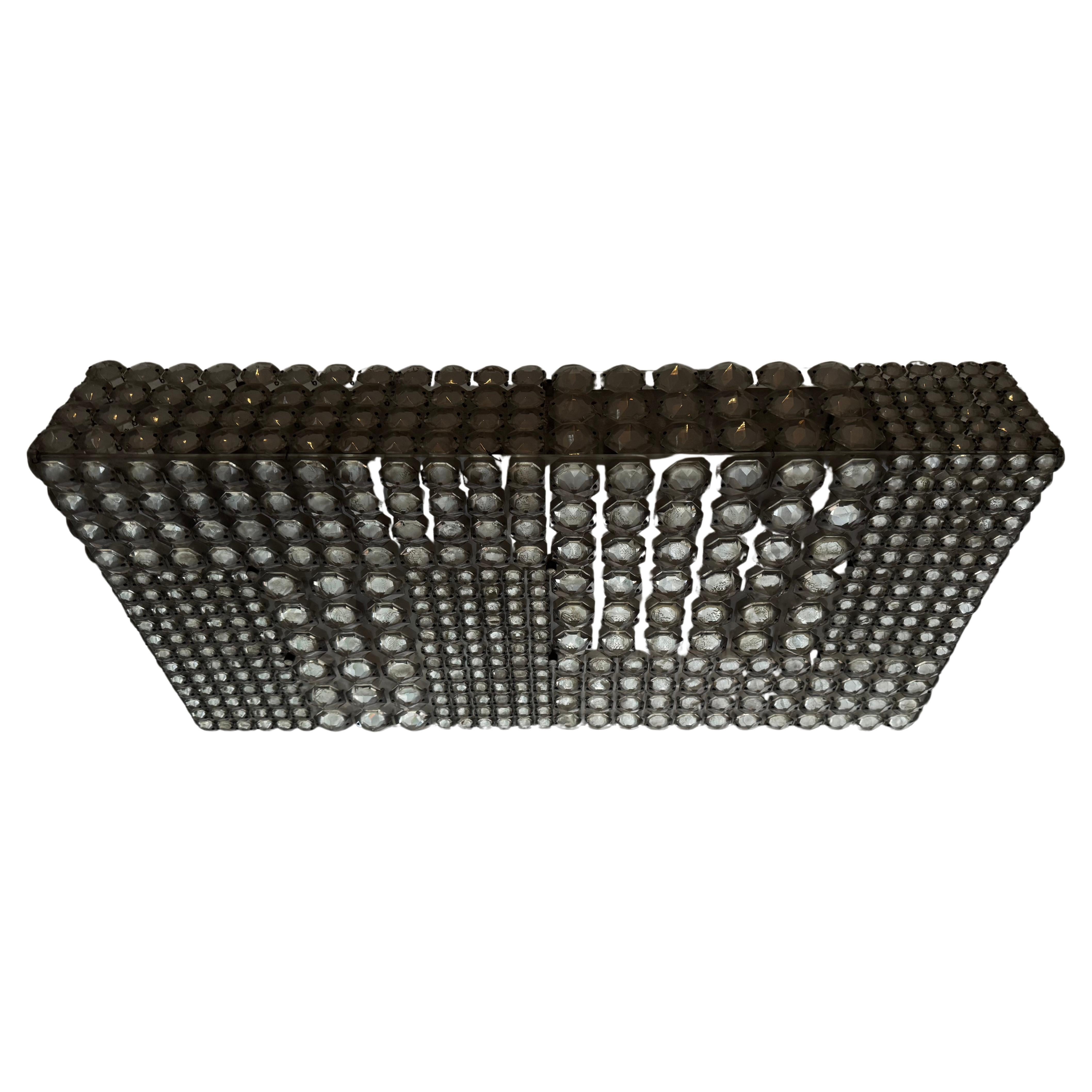 Magnifique Rare Large Rectangular Crystal Chandelier by Bakalowits in vendita 2